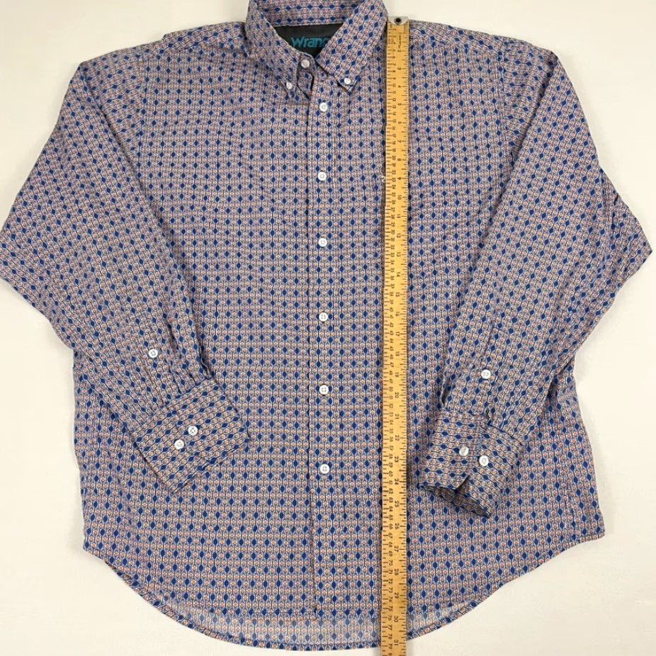 Wrangler Wrangler 20X Competition Shirt Mens XL Orange Blue Geomtric Western Cowboy Geometric Size US XL / EU 56 / 4 - 5 Thumbnail