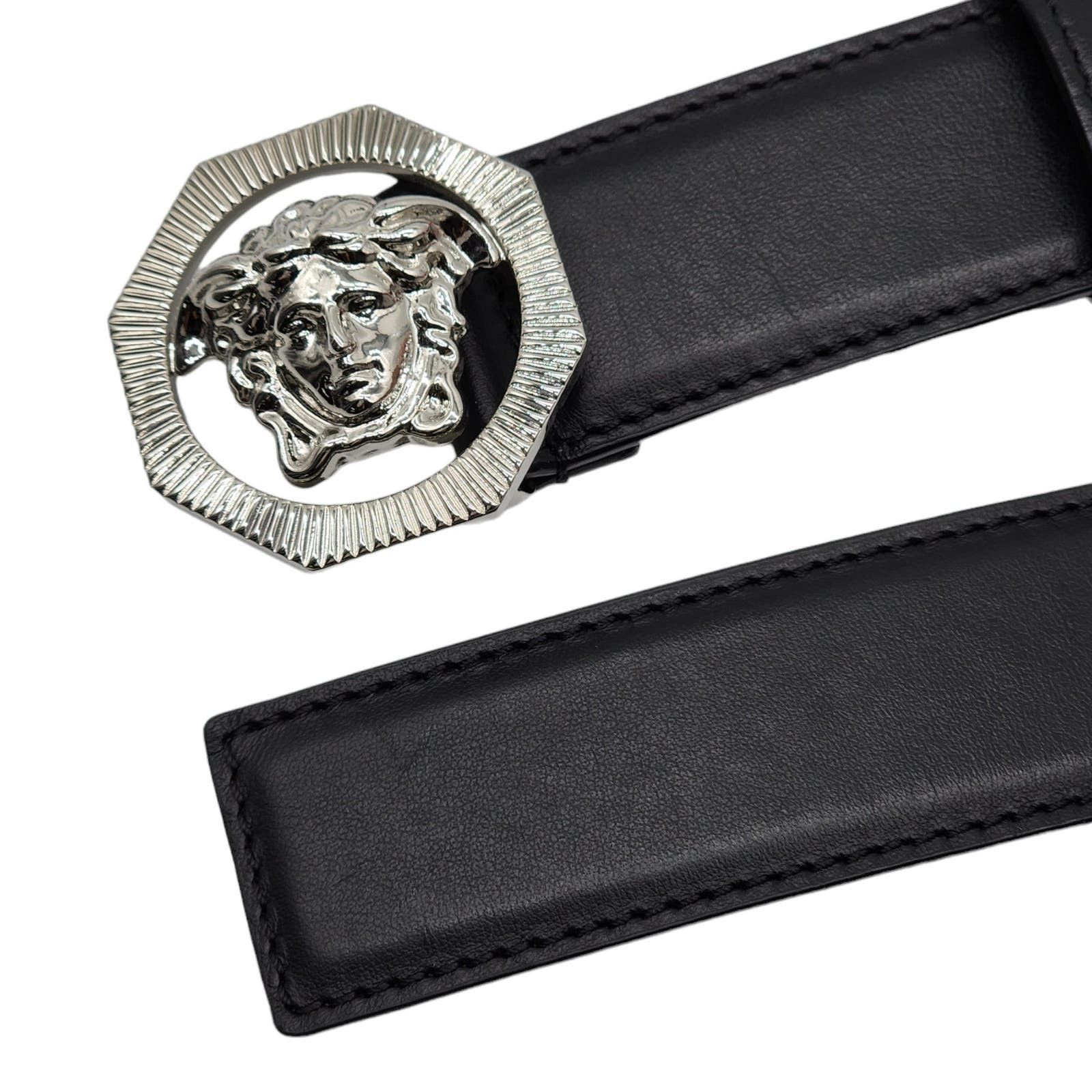 Versace Medusa Black Leather Belt 100/40 NWT $650 Size 40 - 6 Thumbnail
