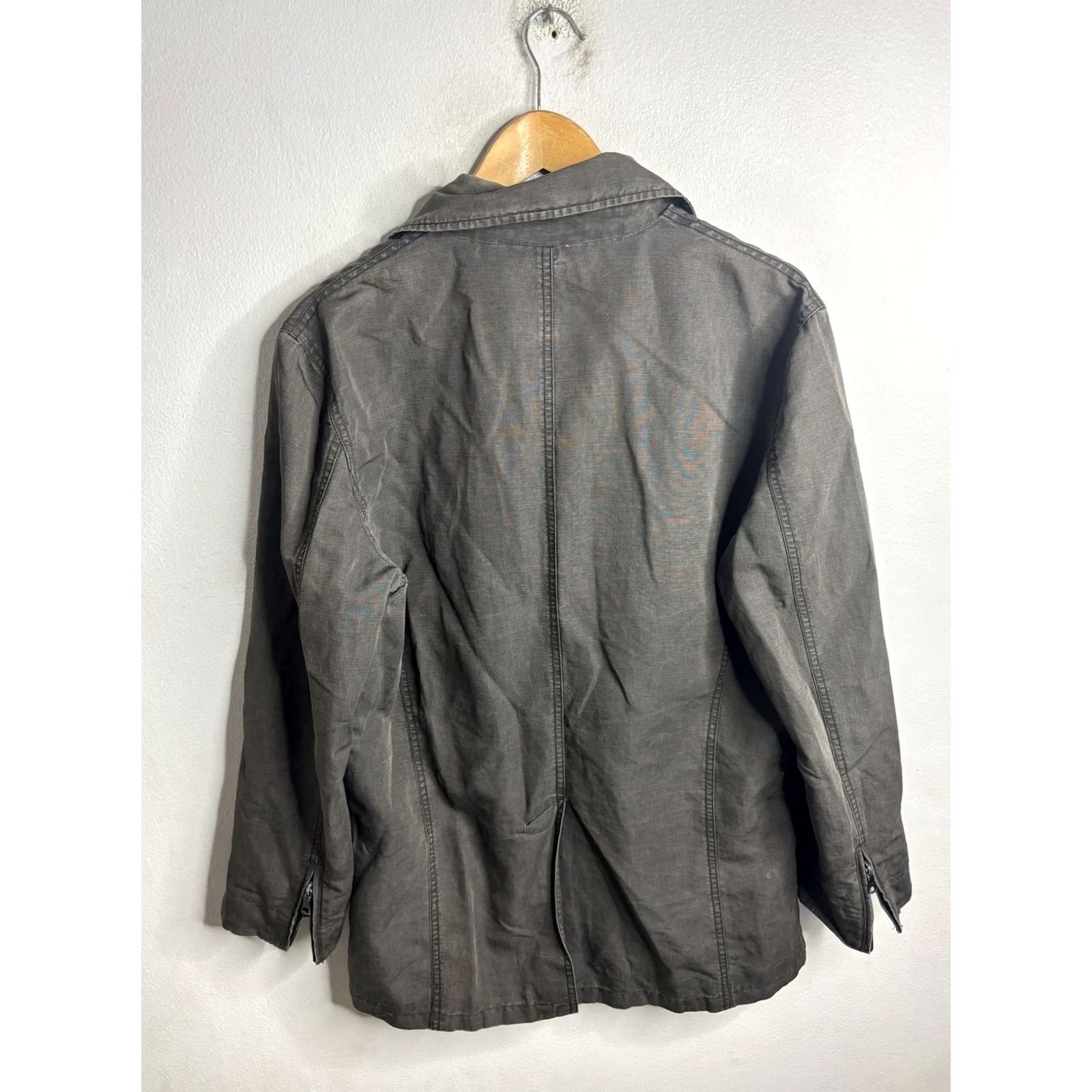 Armani Exchange Armani Exchange Jacket Mens Medium Gray Cotton Military Full Zip Pockets Size US M / EU 48-50 / 2 - 7 Thumbnail