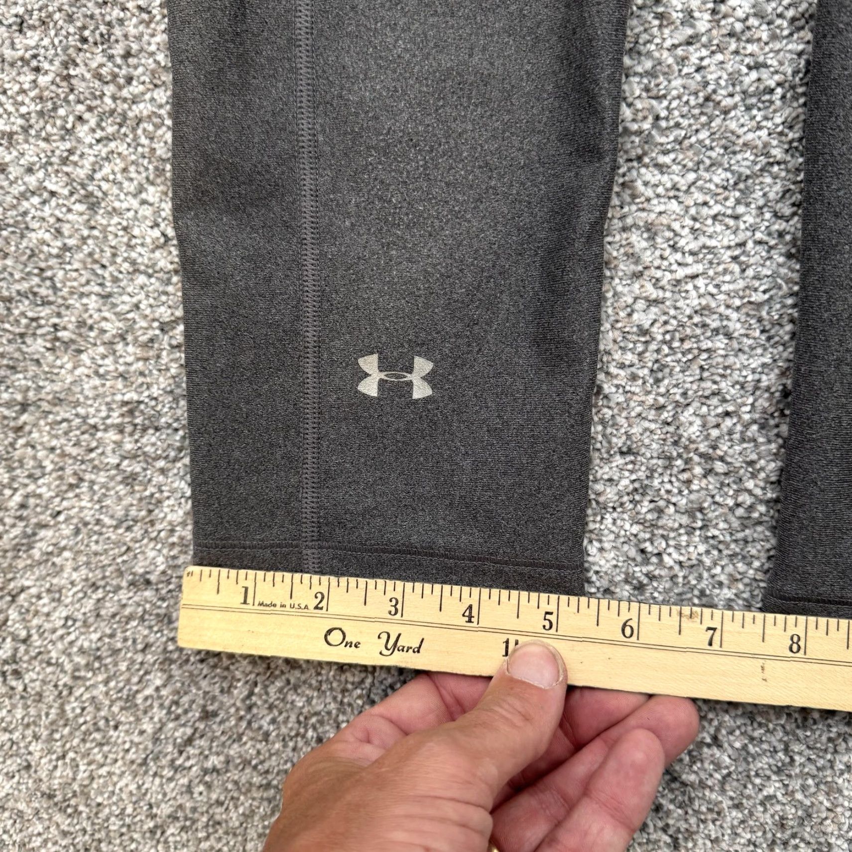 Under Armour Under Armour HeatGear Compression Crop Leggings Womens M Gray Athletic Pants Size 32" / US 10 / IT 46 - 4 Thumbnail