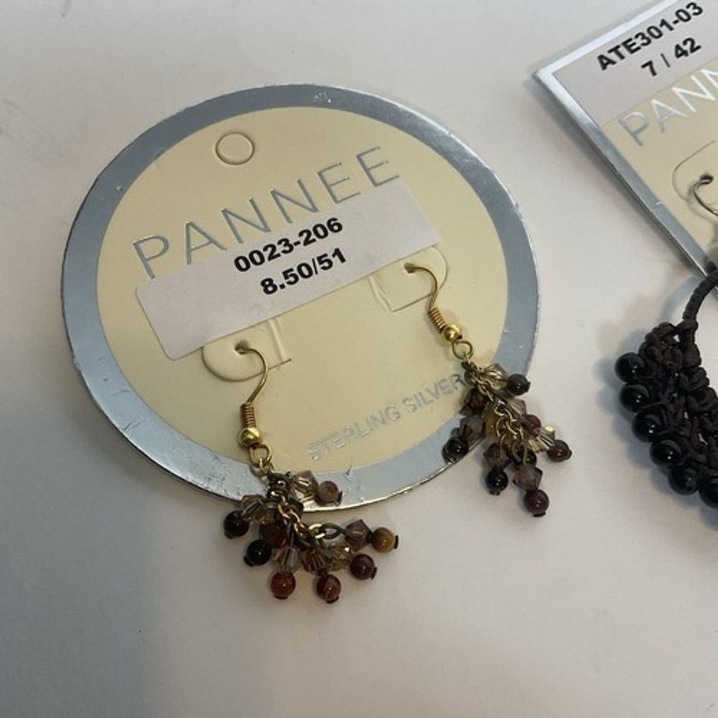 Other Pannee Loop /Hoop Macrame Earrings Brown & Beaded Dangle Size ONE SIZE - 7 Thumbnail