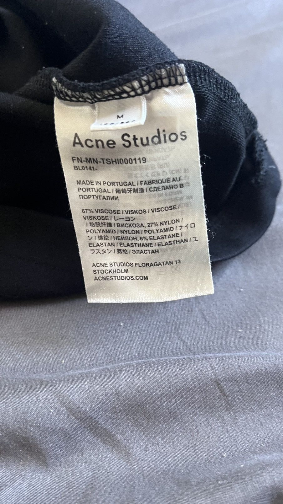 Acne Studios Logo Mock Neck Tee Black/White Size US M / EU 48-50 / 2 - 2 Thumbnail