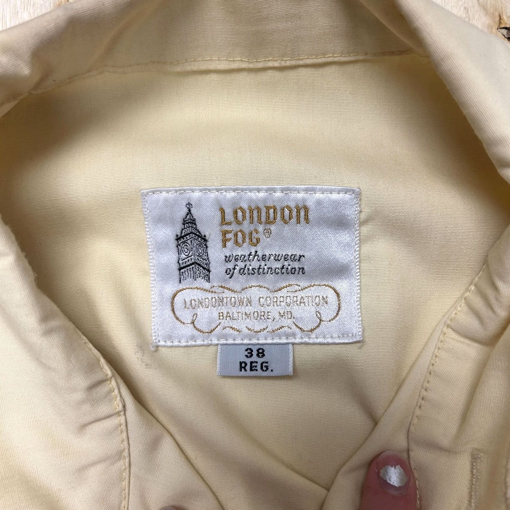 London Fog VINTAGE London Fog Jacket Mens 38 Yellow Microfiber Windbreaker Full Zip Lined Size US XXS / EU 40 - 2 Thumbnail