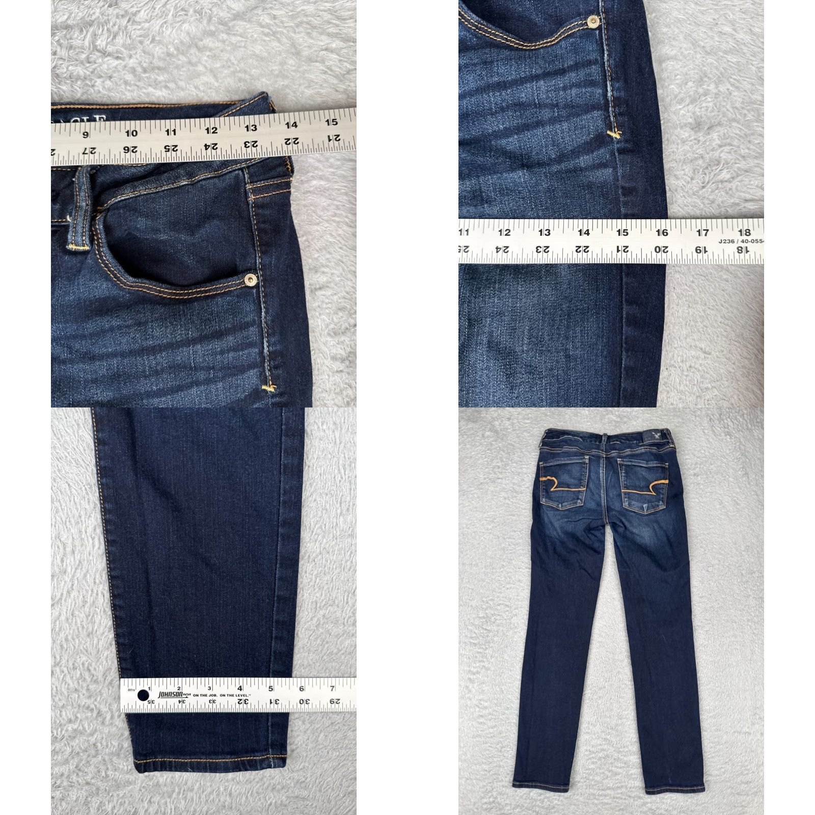 American Eagle Outfitters American Eagle Jeans Women 4 S Blue Skinny Super Stretch Cotton Blend Low 26x27 Size 27" / US 4 / IT 40 - 9 Thumbnail