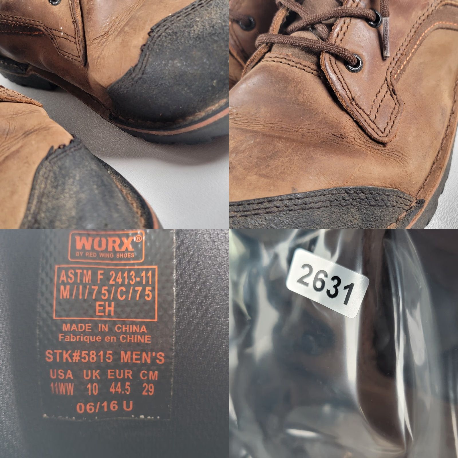 Vintage WORX Talus 6” Steel Toe Work Boots Brown 11WW/44.5 Men Boots Leather Slip Resistant Combat Size US 11 / EU 44 - 9 Thumbnail