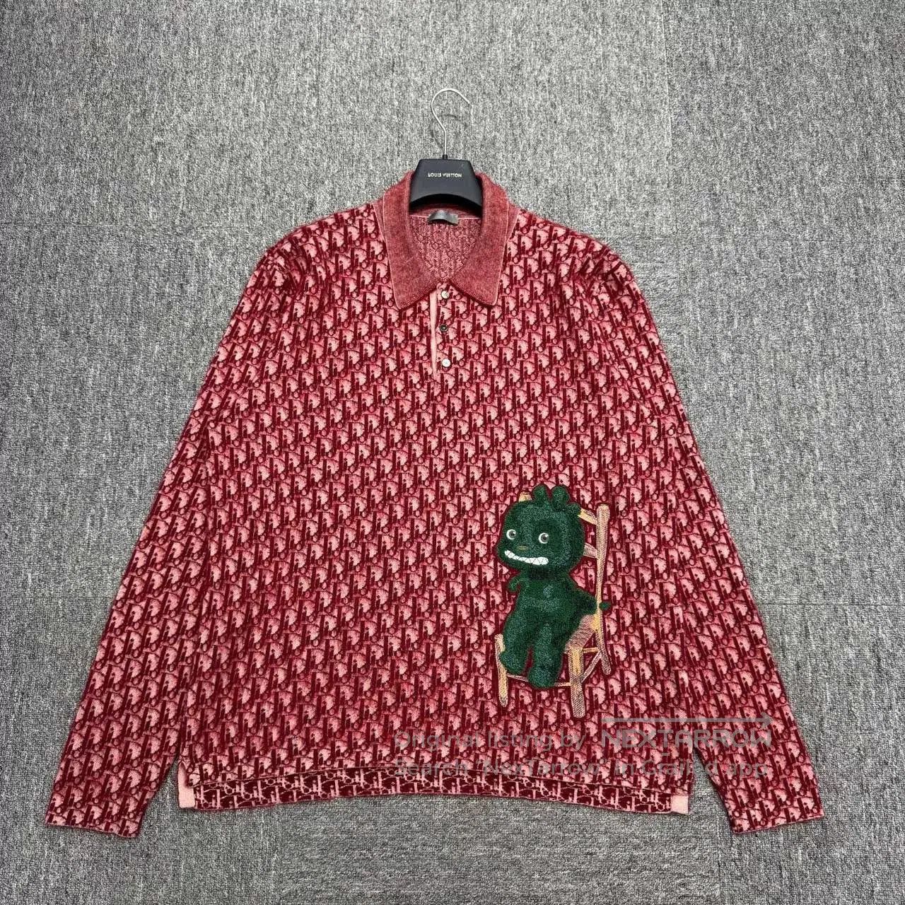 Dior Dior Velvet Logo Long Sleeve Shirt. Size US XL / EU 56 / 4 - 1 Thumbnail