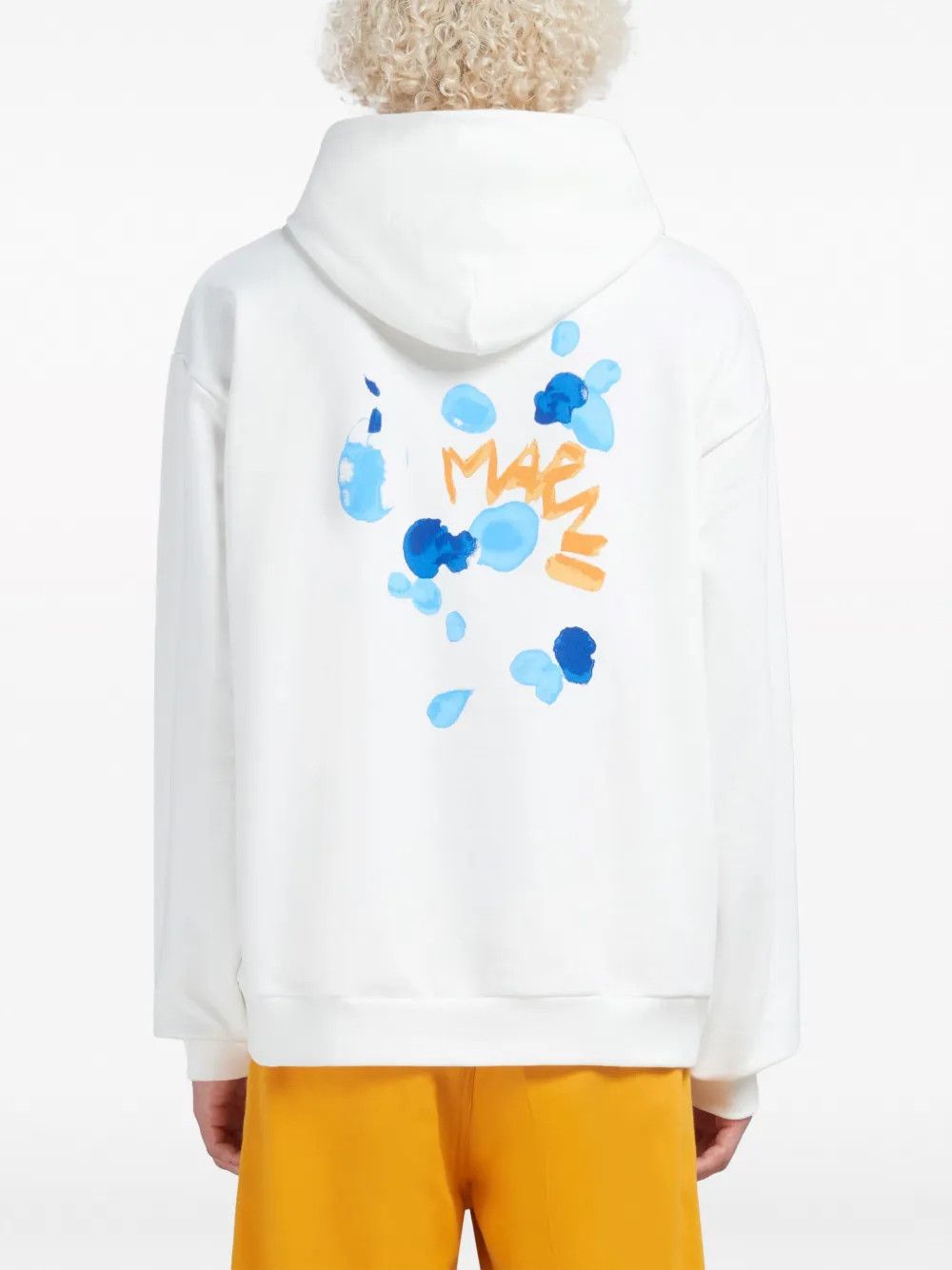 Marni o1w1db10125 Logo-Print Cotton Hoodie in White Size US M / EU 48-50 / 2 - 2 Thumbnail