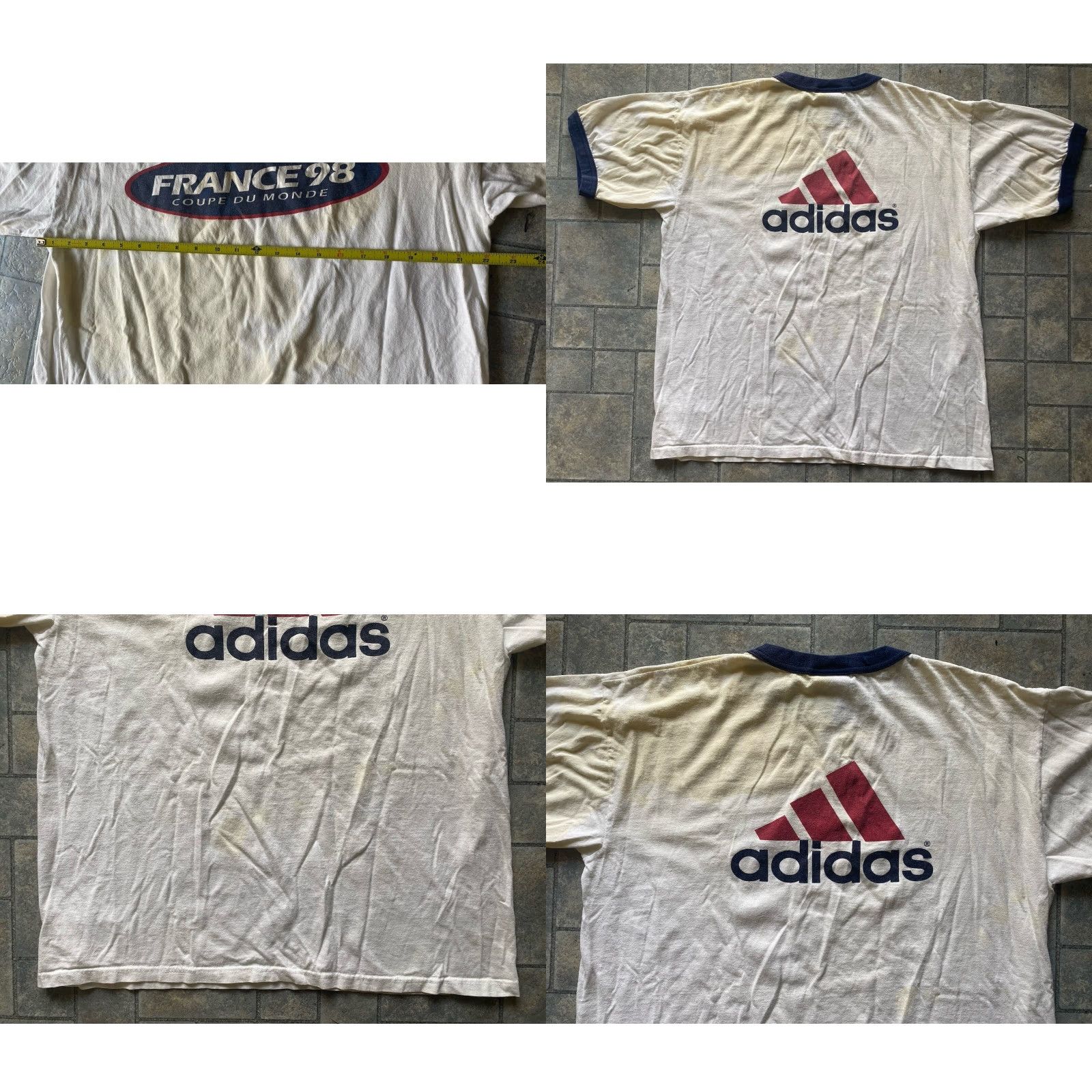 Adidas VINTAGE Adidas France 98 T Shirt Men’s L Coupe Du Monde Made In USA Shirt Mens L White 90s Sports Football Mens Size US L / EU 52-54 / 3 - 9 Thumbnail