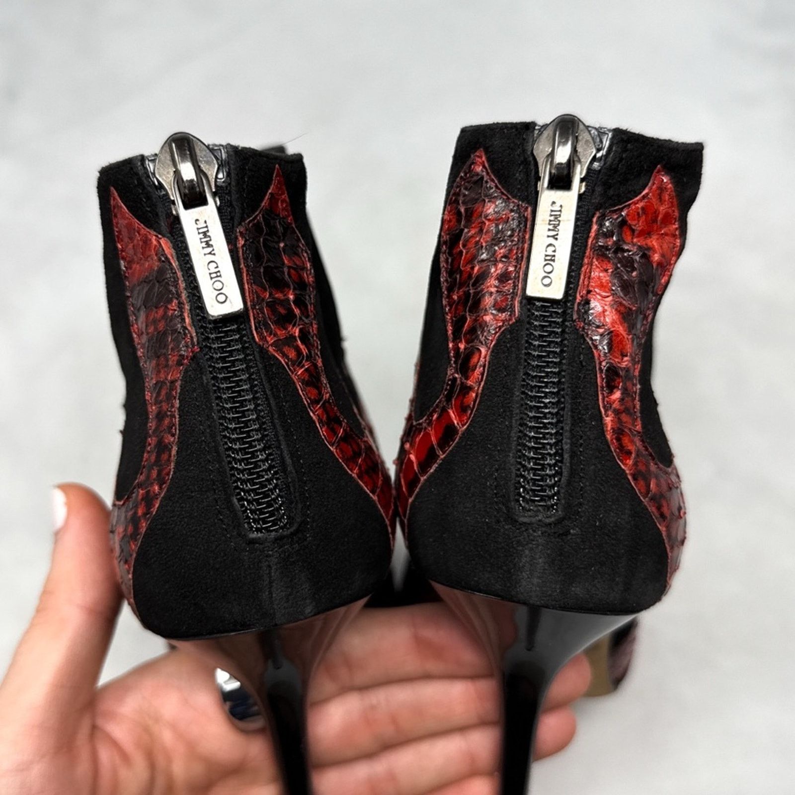Jimmy Choo Jimmy Choo VTG Fire Flames Snakeskin Pointed Toe Ankle Boots Size US 5.5 / IT 35.5 - 6 Thumbnail