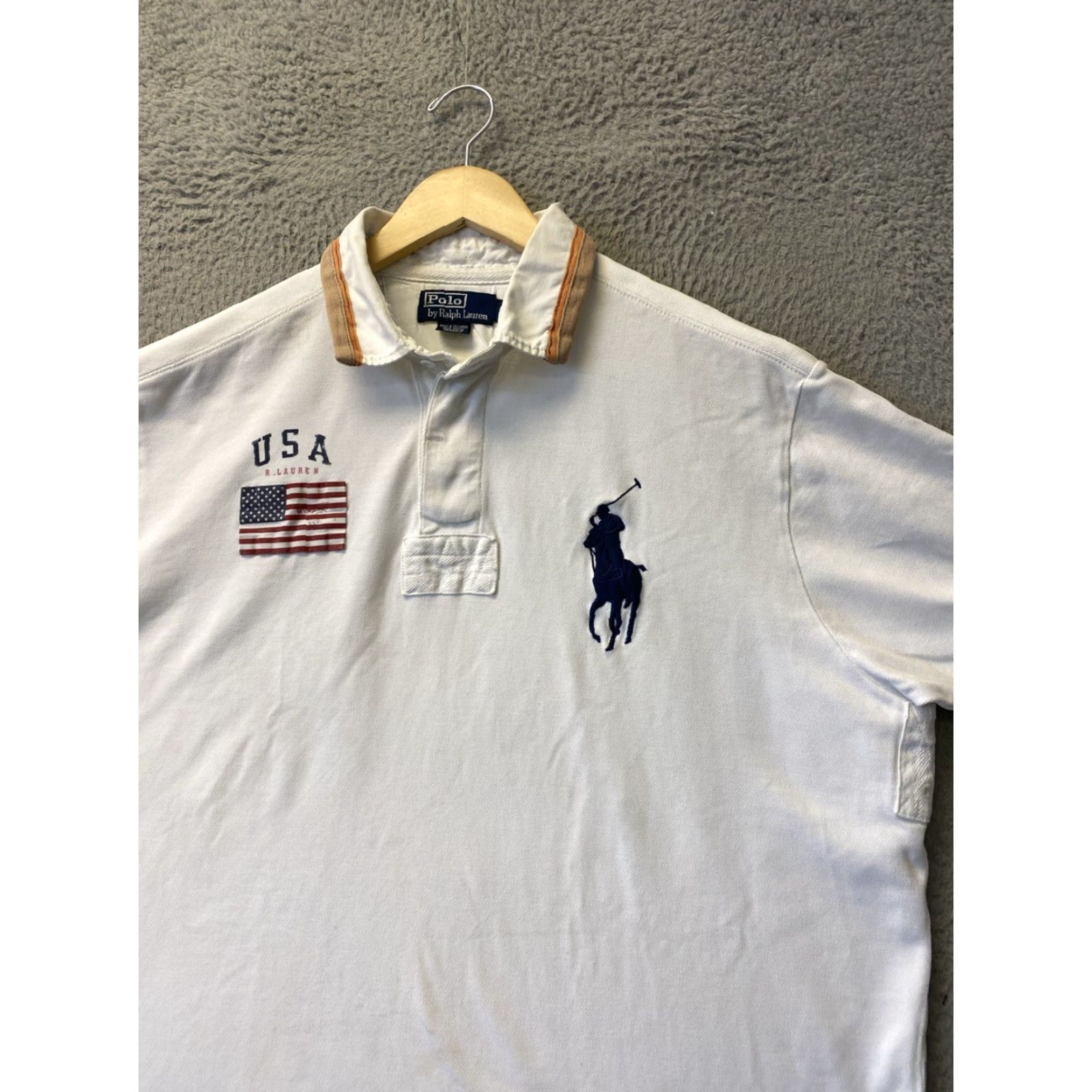 Ralph Lauren VINTAGE Ralph Lauren Polo Shirt XL White Solid Short Sleeve Mens Size US XL / EU 56 / 4 - 2 Thumbnail
