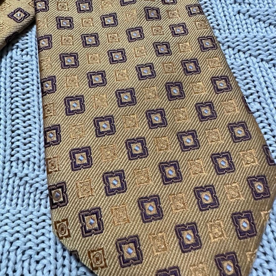 Canali Canali yellow square geometric silk tie Size ONE SIZE - 2 Thumbnail
