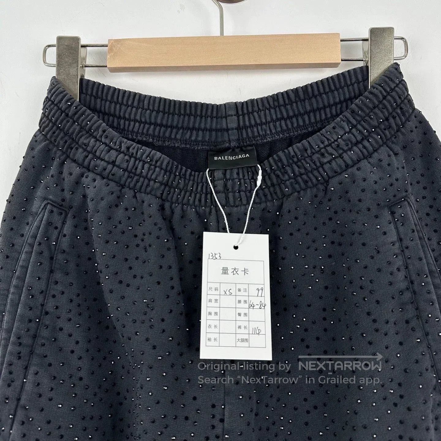Balenciaga Balenciaga Vintage Rhinestone Wide-Leg Pants. Size 26" / US 2 / IT 38 - 3 Thumbnail