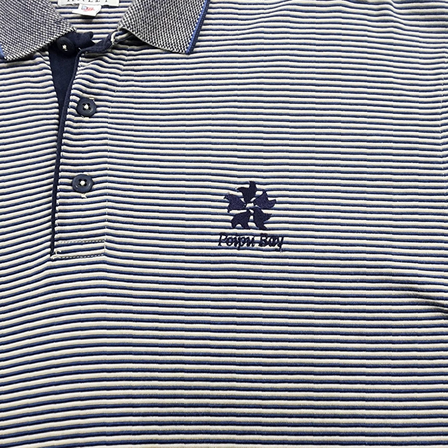 Vintage HALEY Polo Shirt Mens M Blue White Striped Poppy Bay Golf Embroidered USA Polo Shirt Mens Blue White Striped Size US M / EU 48-50 / 2 - 5 Thumbnail