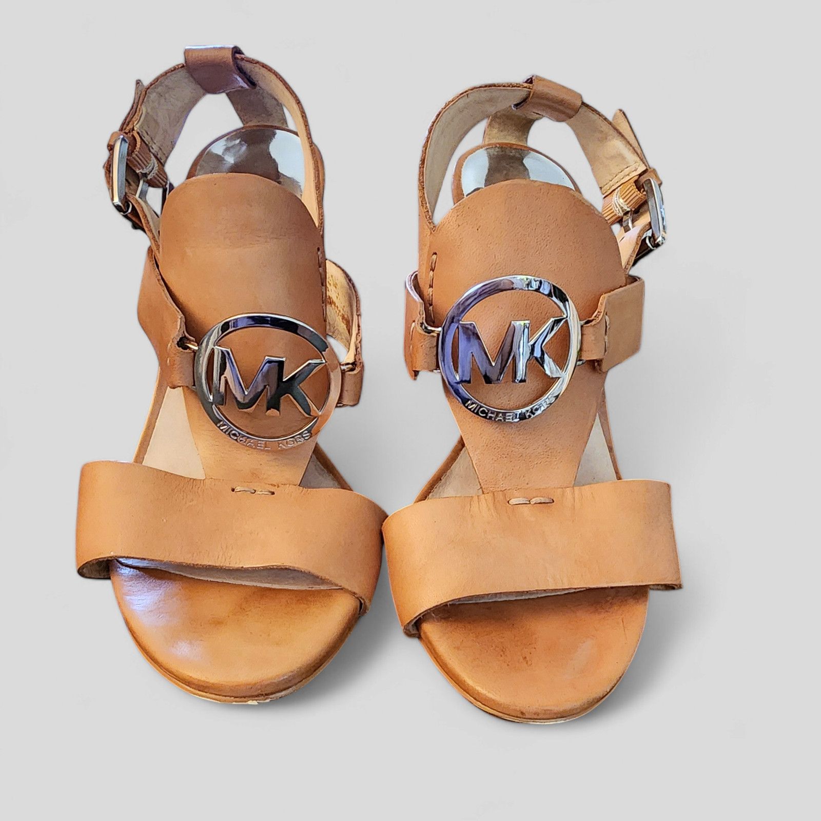 Michael Kors Michael Kors tan leather Open Toe high heels size 7.5M Size US 7.5 / IT 37.5 - 1 Thumbnail
