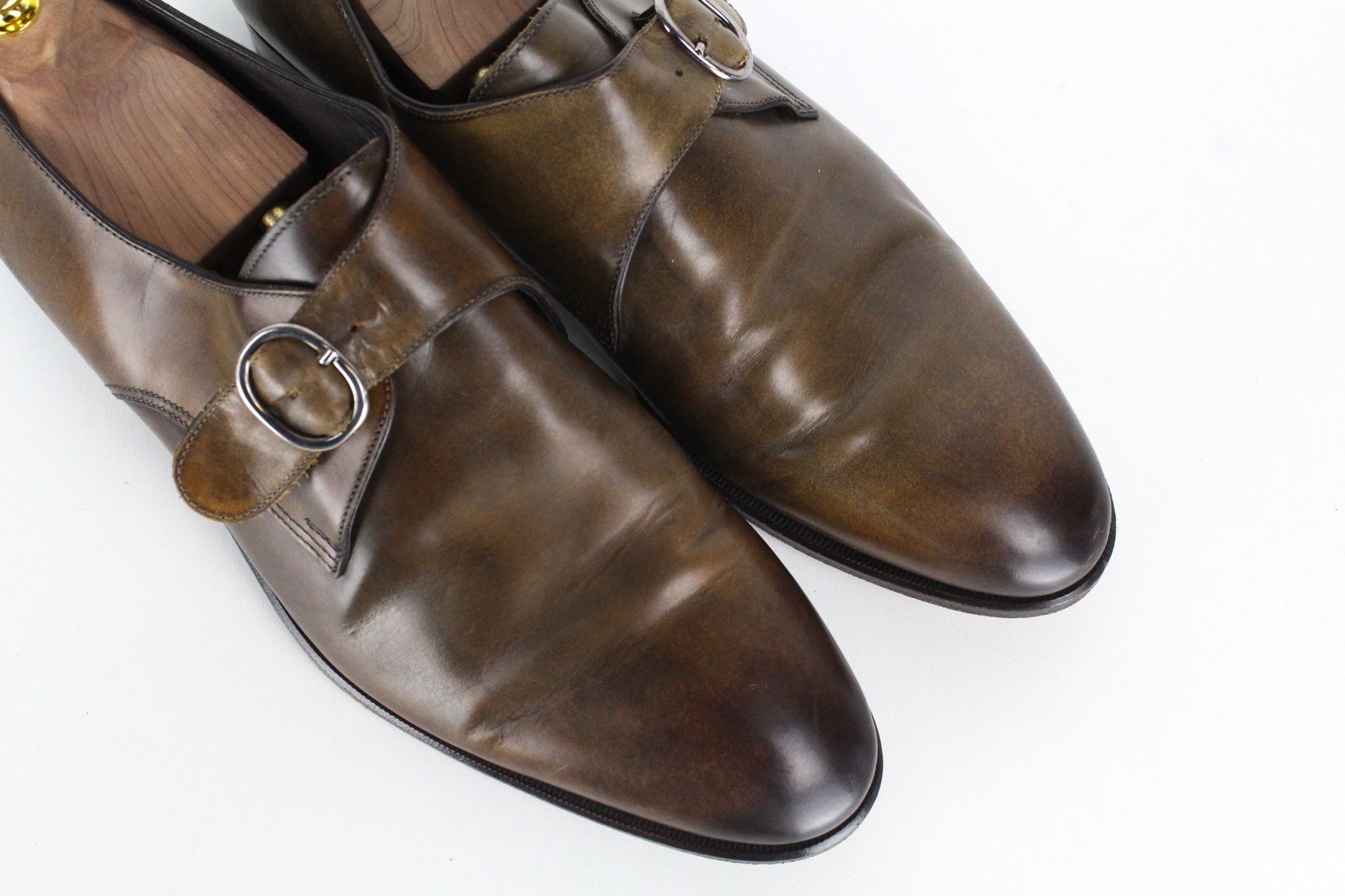 Suitsupply EU43 Brown Leather Buckled Low-Top 72424 Size US 10 / EU 43 - 7 Thumbnail