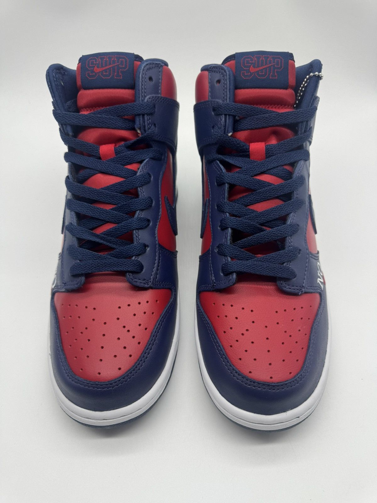 Nike × Supreme Nike Dunk SB High X Supreme ‘By Any Means’ Red Navy Size US 9 / EU 42 - 4 Thumbnail
