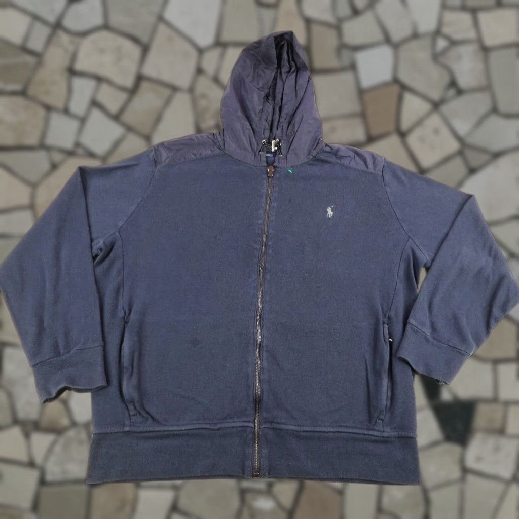 Polo Ralph Lauren VINTAGE Polo Ralph Lauren Hoodie Men XL Blue Classic Outdoor Sweatshirt Full Zip Pullover Size US XL / EU 56 / 4 - 1 Thumbnail