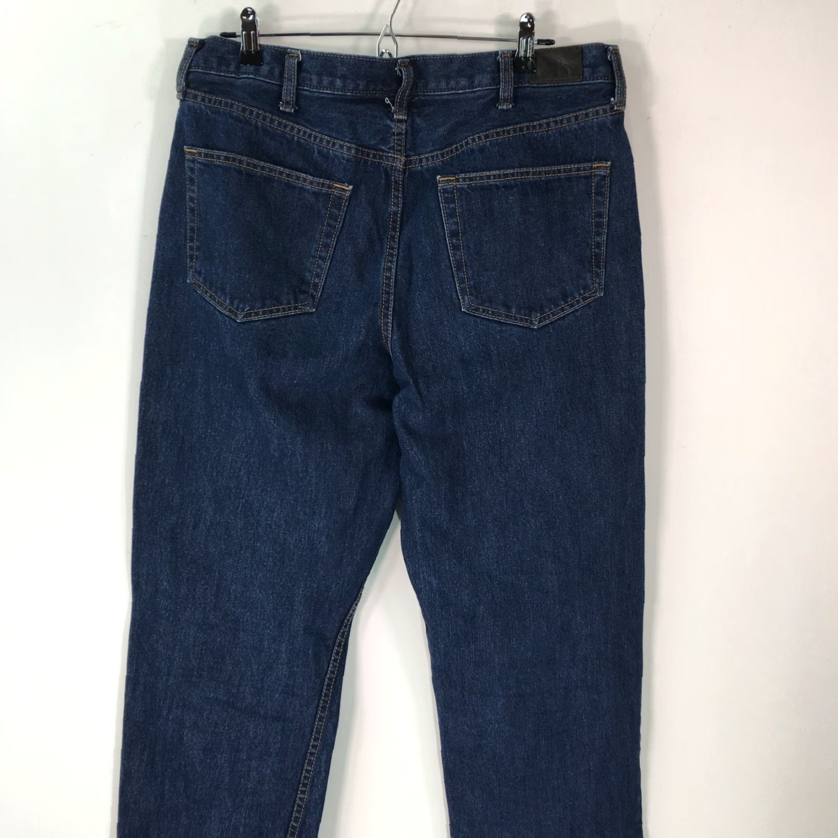 Lands' End LANDS' END Mens Jeans Distinctive Classic Straight Fit Blue Denim 35 Regular 34Inseam Mid Rise Belt Loops 5-Pocket Modern Comfort Size US 35 - 3 Thumbnail