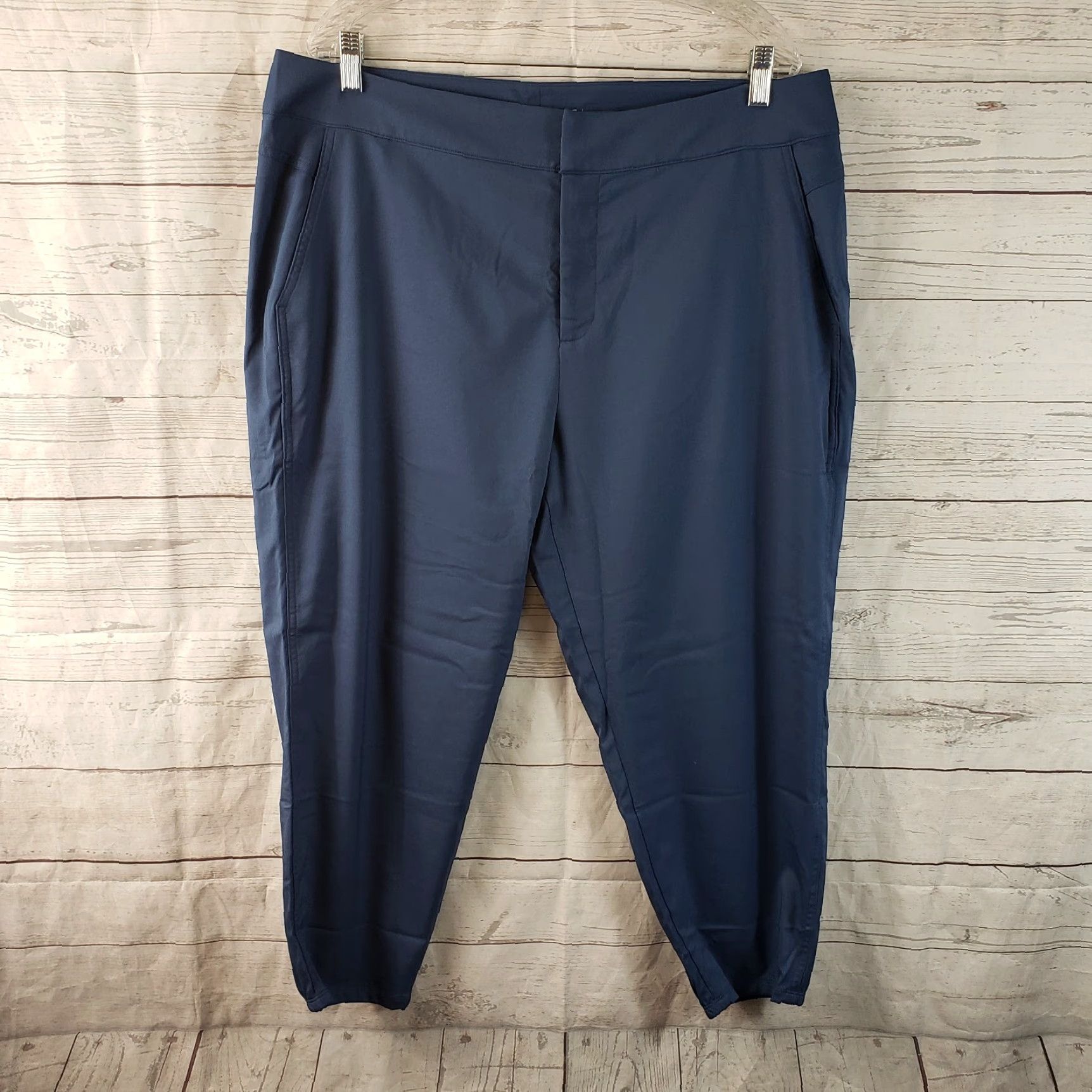 Vintage Zuda Womens Cropped Pants Sz Large Petite Blue High Rise Pants Size 36" / US 14 / IT 50 - 2 Thumbnail