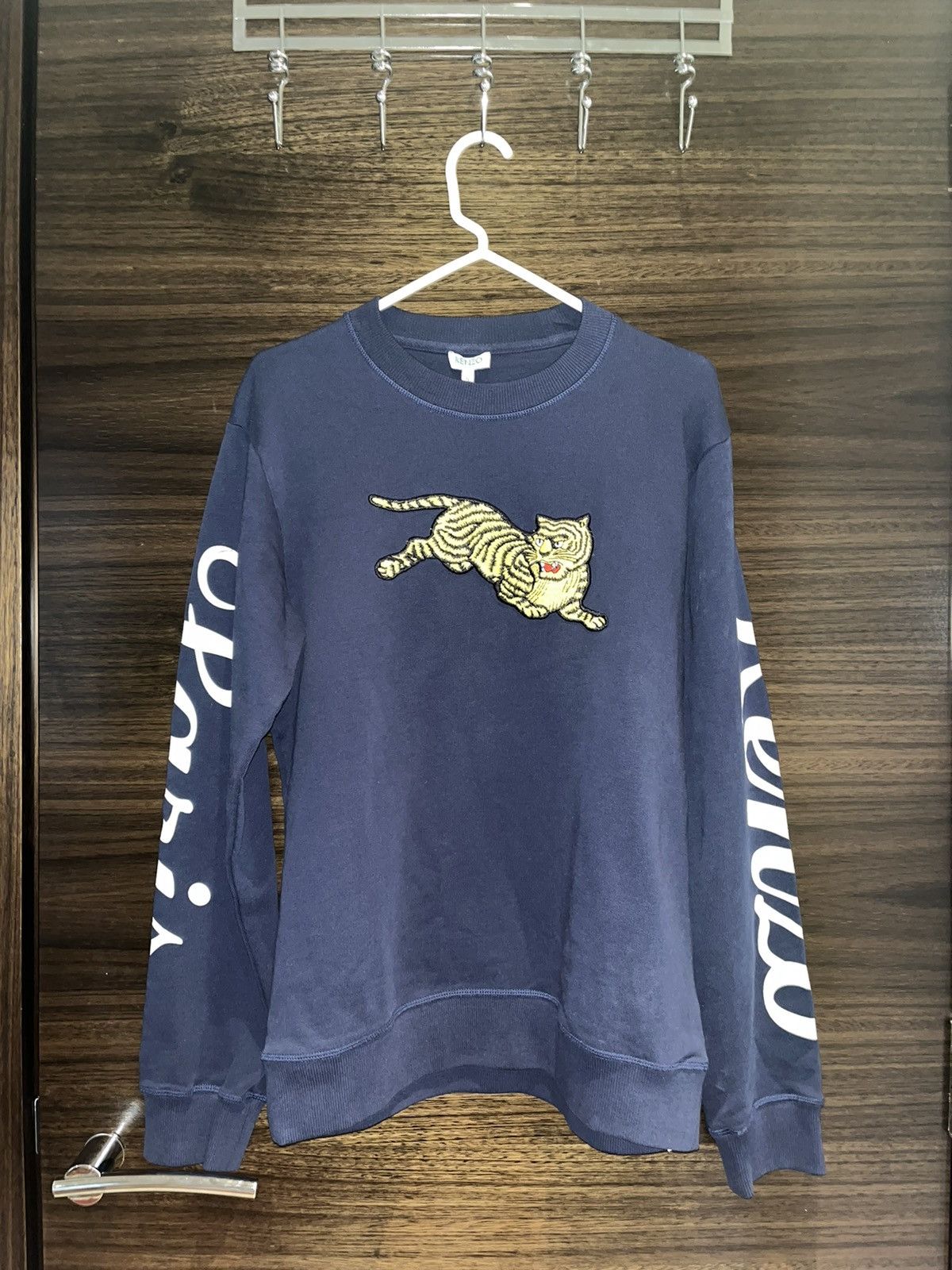 image of Kenzo Jumping Tiger Sweater - Navy in Blue, Men's (Size Small)