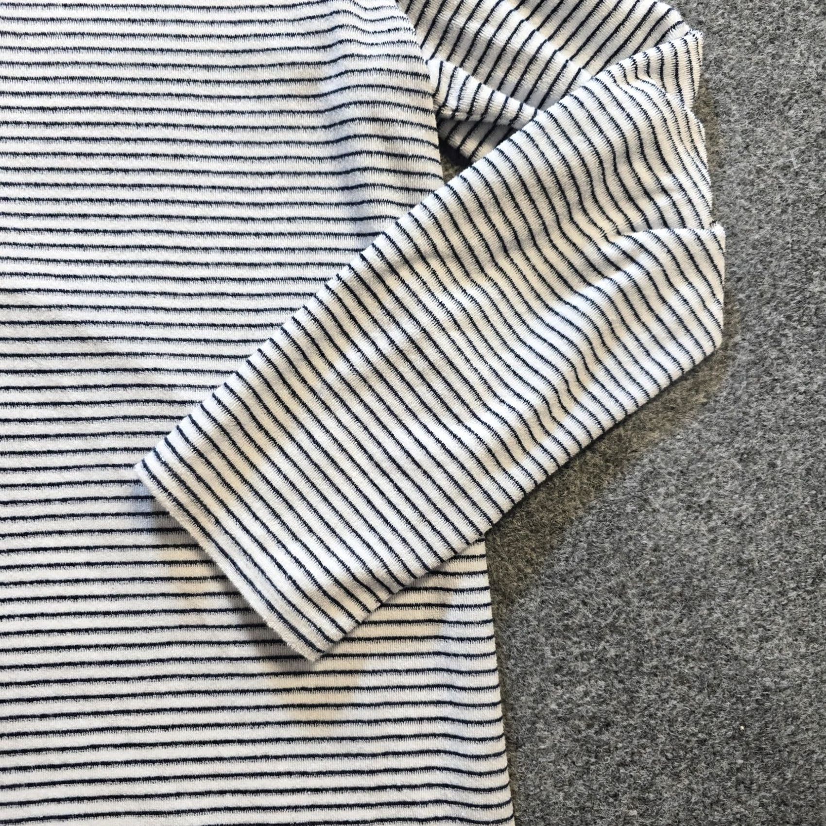 J. Jill J. Jill Top Hoodie Womens Size M White Black Striped Terry Cloth Hooded Casual Fit Shirt Size M / US 6-8 / IT 42-44 - 3 Thumbnail