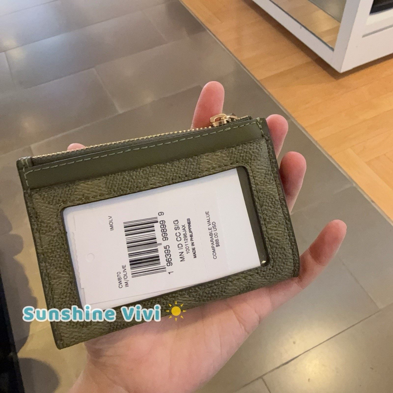 Coach NWT Coach Mini Skinny ID Case CW870 Gold/Olive Size ONE SIZE - 2 Thumbnail
