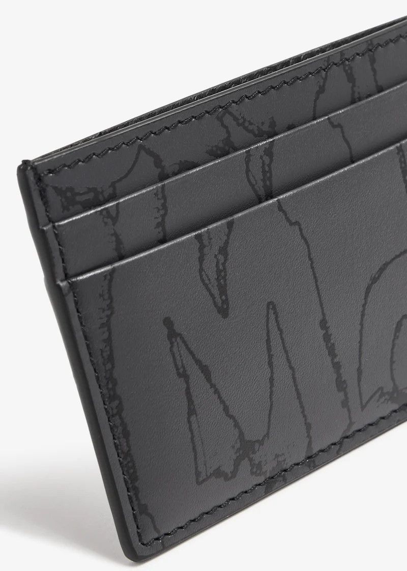 Alexander McQueen o1w1db10725 Size: OS/Graffiti Card Holder in Black Size ONE SIZE - 3 Thumbnail