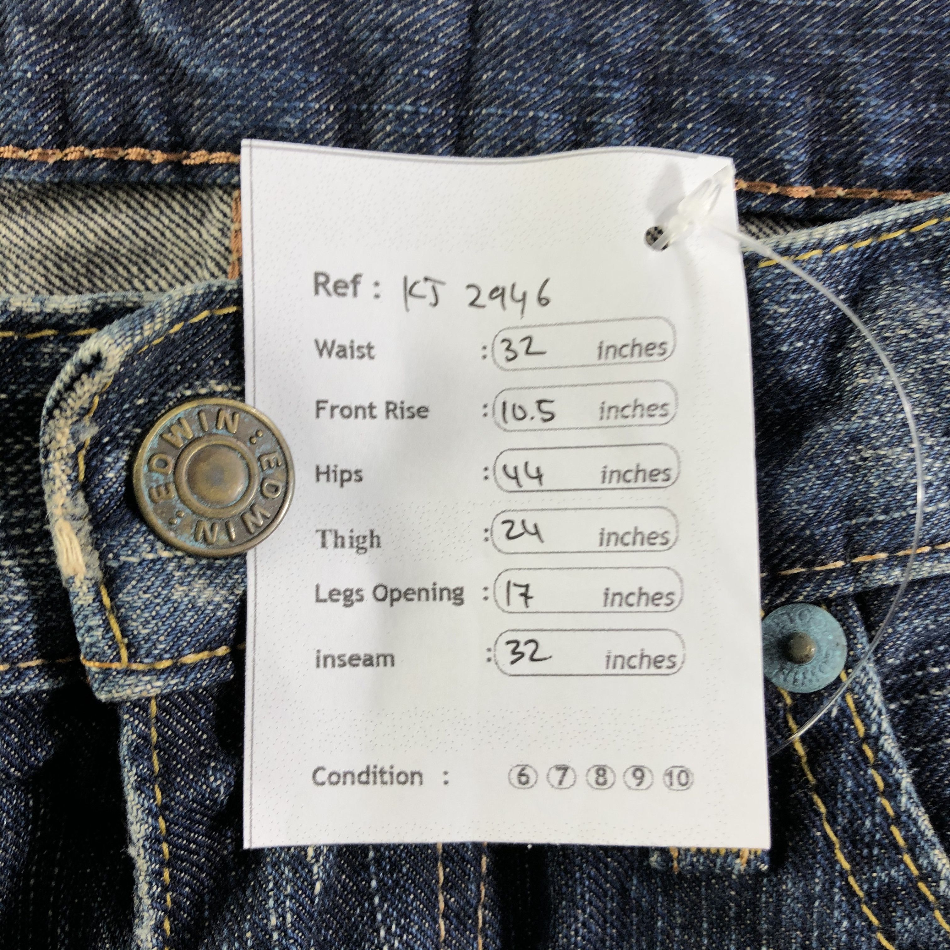 Edwin Vintage Edwin 503 Jeans Distressed Denim KJ2946 Size US 32 / EU 48 - 12 Thumbnail