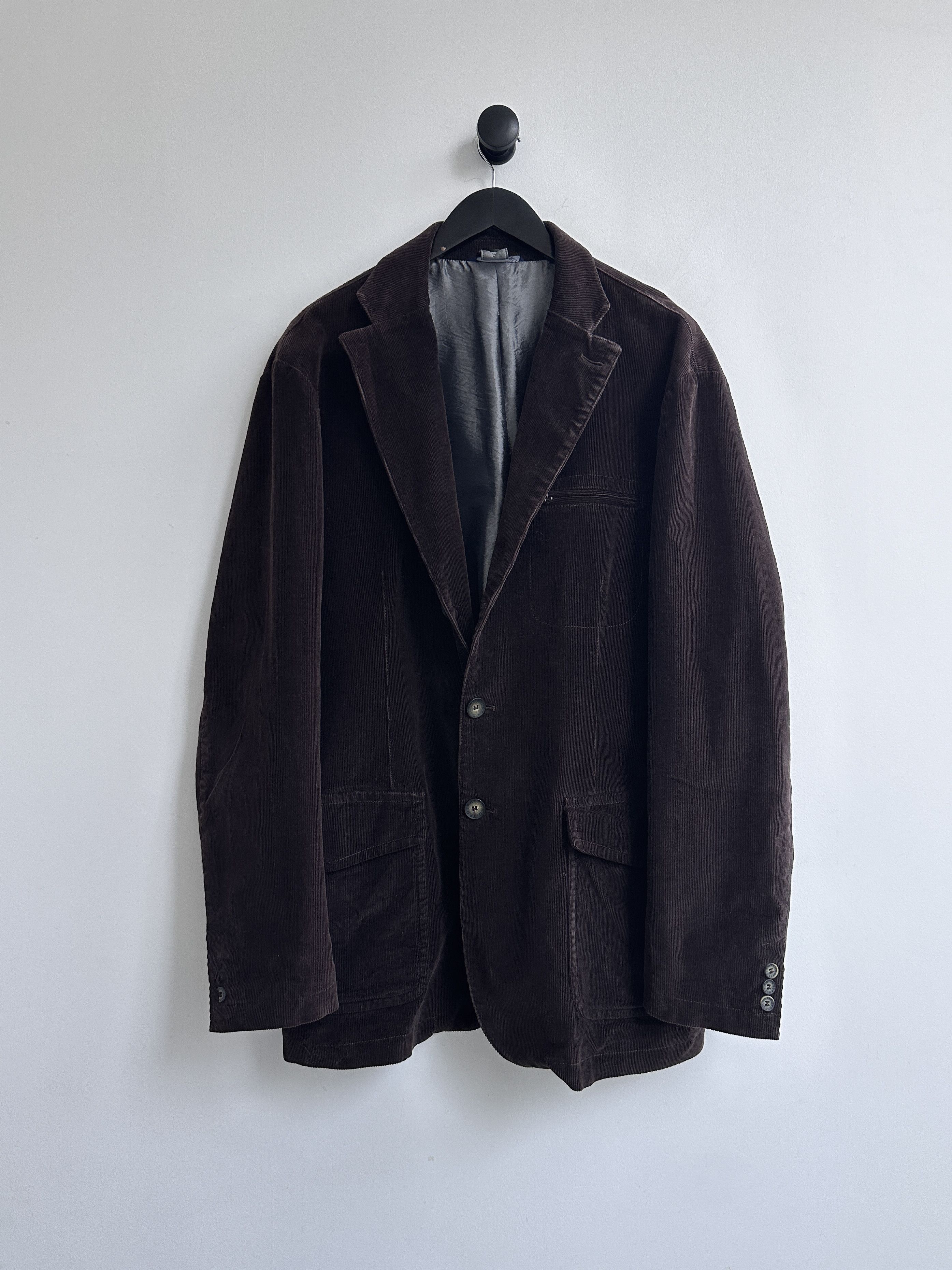 Trussardi Trussardi Brown Corduroy Blazer Jacket Size 54R - 1 Thumbnail