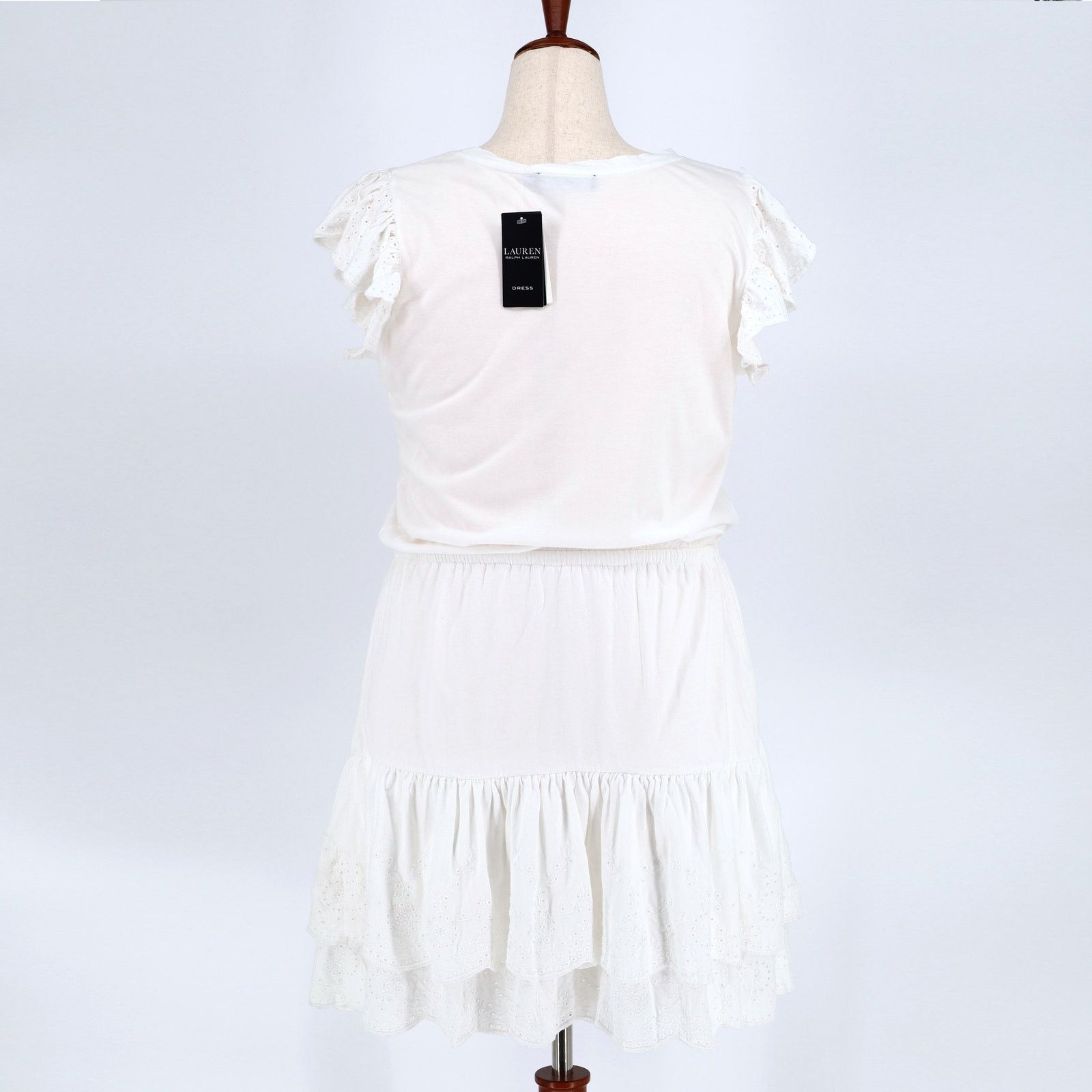 Lauren Ralph Lauren Ralph Lauren Women White Jersey Summer Mini Dress Size 12 Size XL / US 12-14 / IT 48-50 - 5 Thumbnail