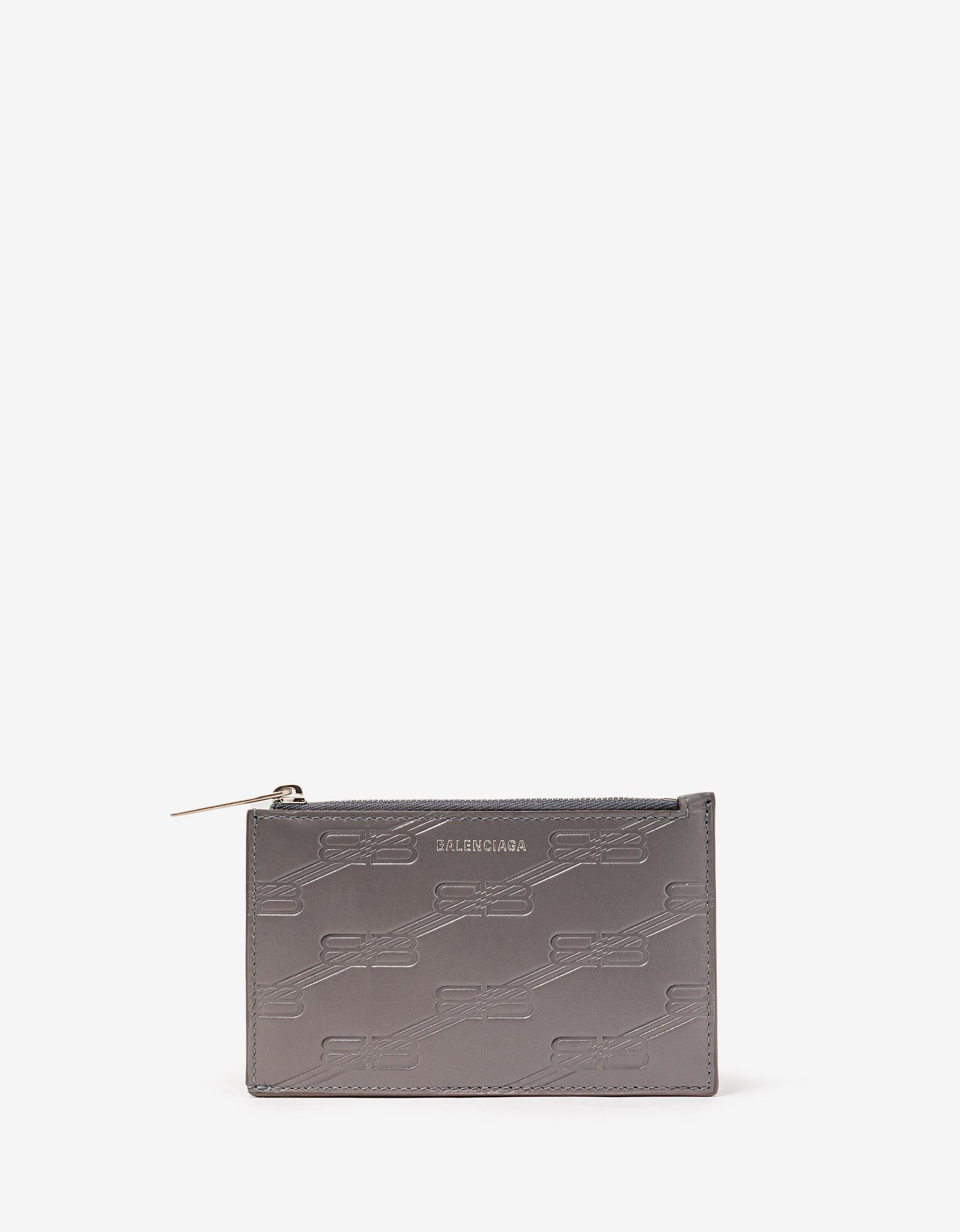 Balenciaga Balenciaga Dark Grey BB Monogram Zip Card Holder Size ONE SIZE - 2 Thumbnail