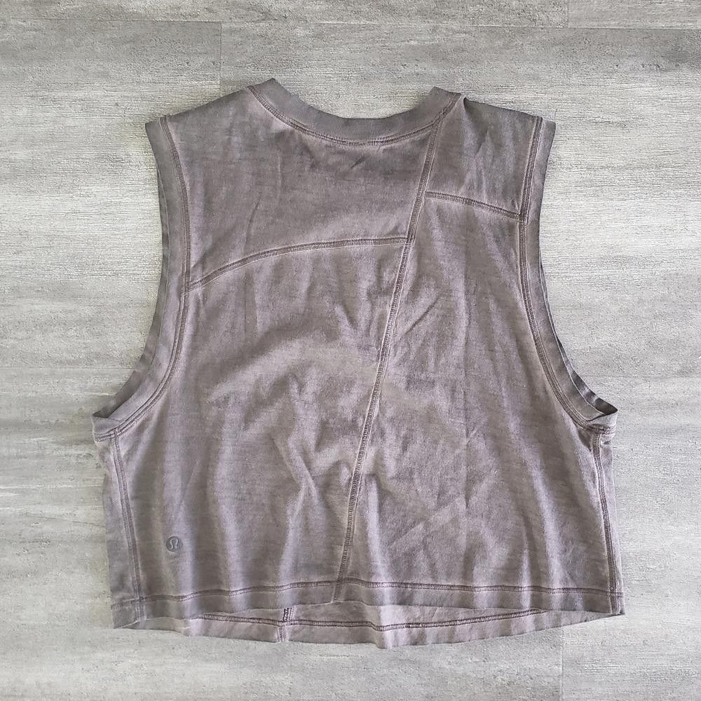 Lululemon Grey Washed Lululemon Stitched Crop Tank Size S / US 4 / IT 40 - 2 Thumbnail