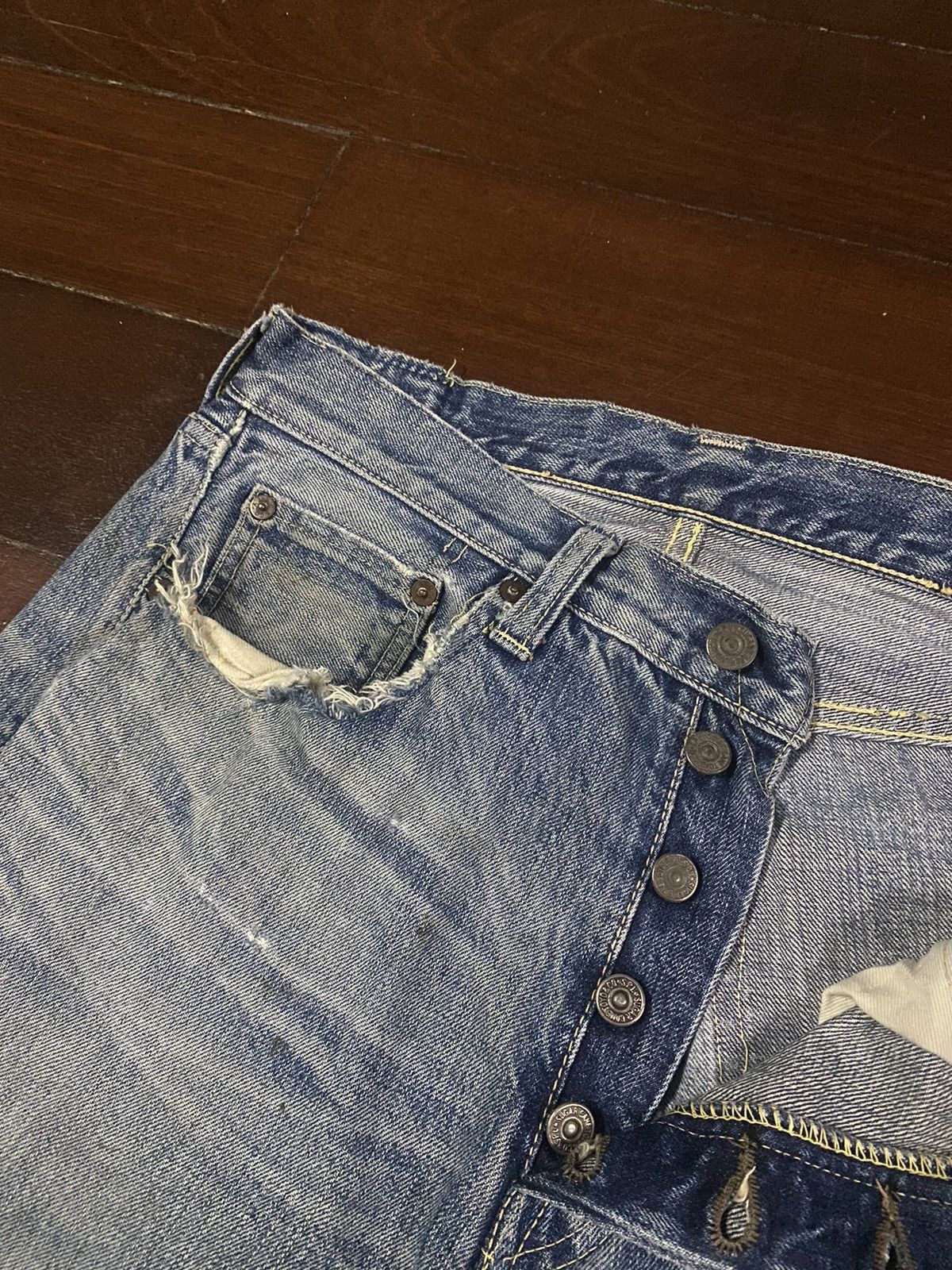 Warehouse FIRE 🔥 VINTAGE SUGAR CANES DISTRESSED NICE FADED Size US 31 - 18 Thumbnail