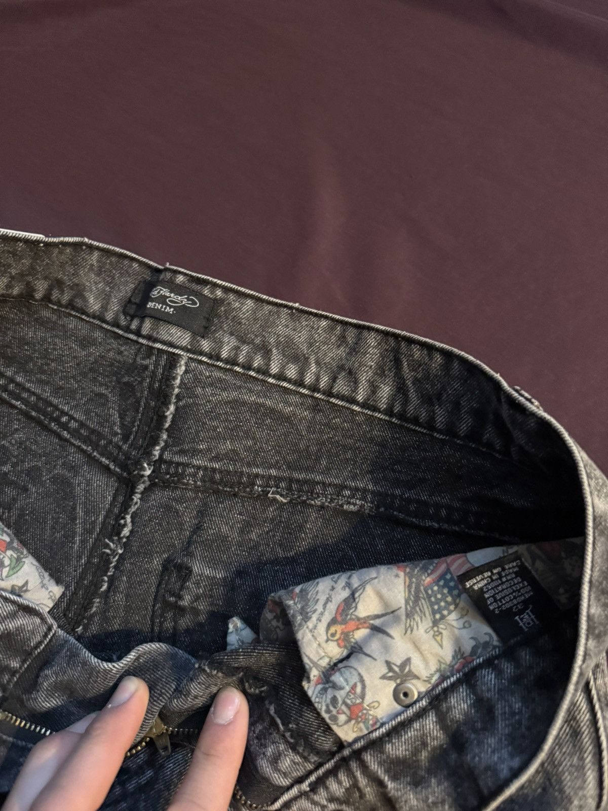 Ed Hardy Ed hardy jeans mens 32 grey with embroidery Size US 32 / EU 48 - 7 Thumbnail