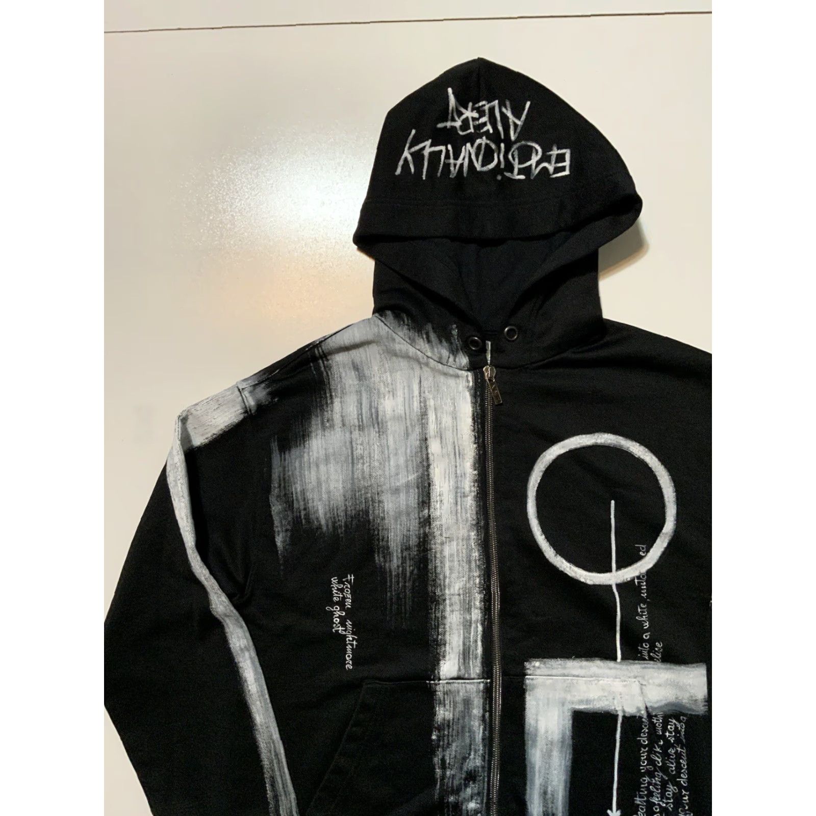 Vintage VINTAGE KRH Ghost Rider Made In Italy Zip Black Hoodie Sz. S Mens Size US S / EU 44-46 / 1 - 3 Thumbnail