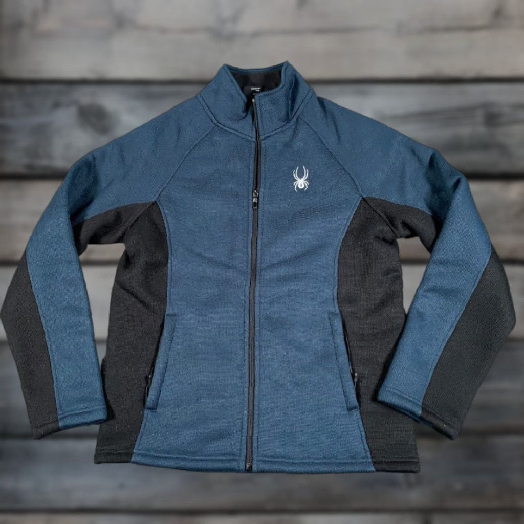 Spyder Spyder Foremost Jacket Adult M Blue Sherpa Lined Zip Short Stand-Up Collar Embroidered 90s Retro Fleece Size US M / EU 48-50 / 2 - 1 Thumbnail