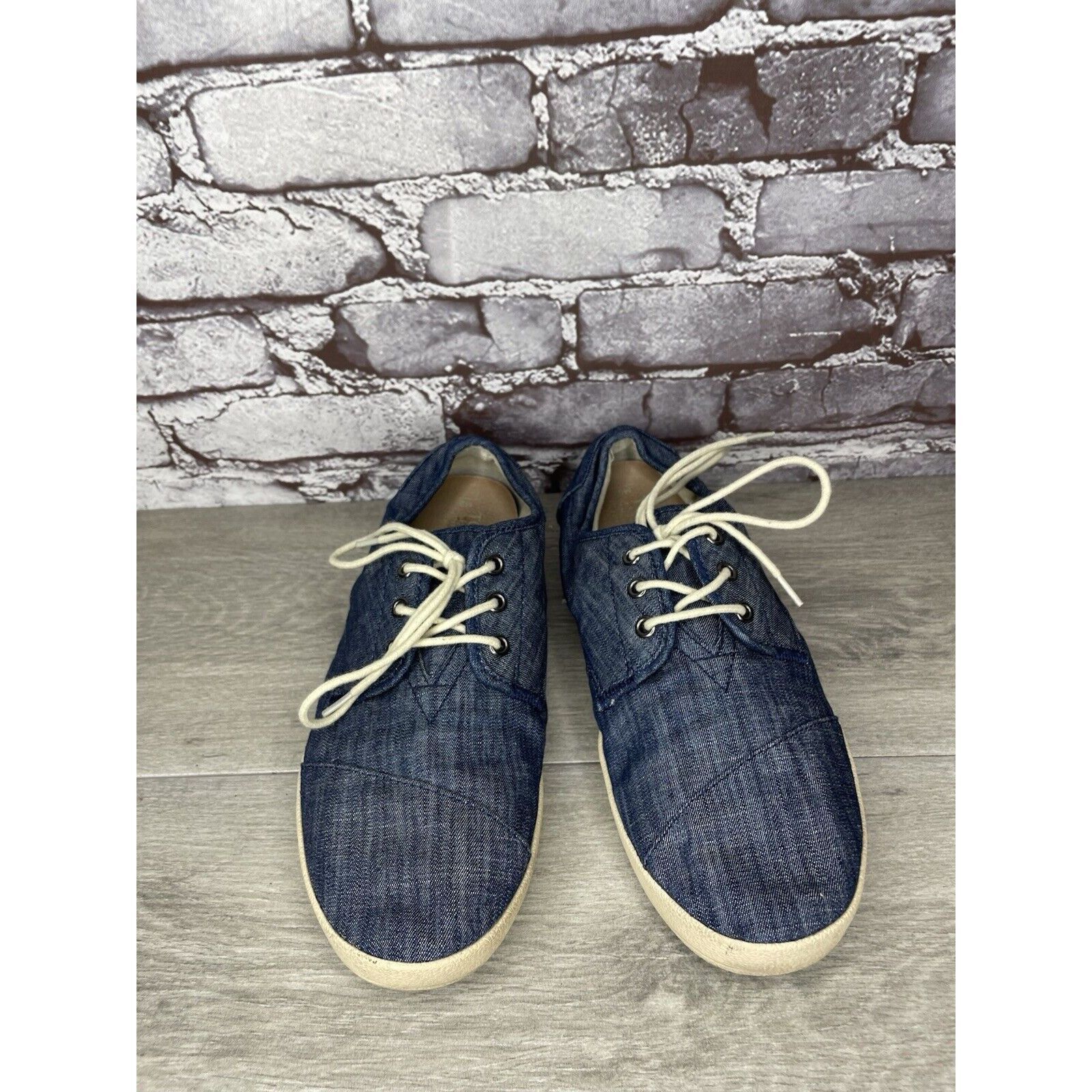 Toms Toms Denim Blue Canvas Lace Up Comfort Casual Sneakers Shoes Size US 9 / EU 42 - 1 Thumbnail