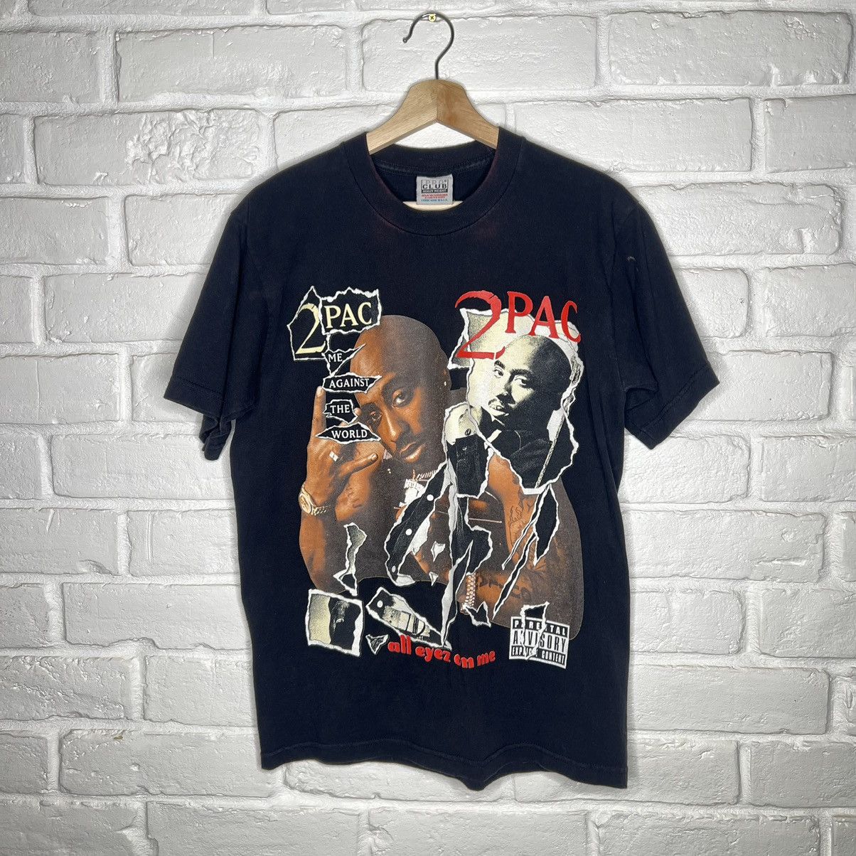 image of Vintage 2Pac All Eyez On Me Rap Tee in Black, Men's (Size Medium)