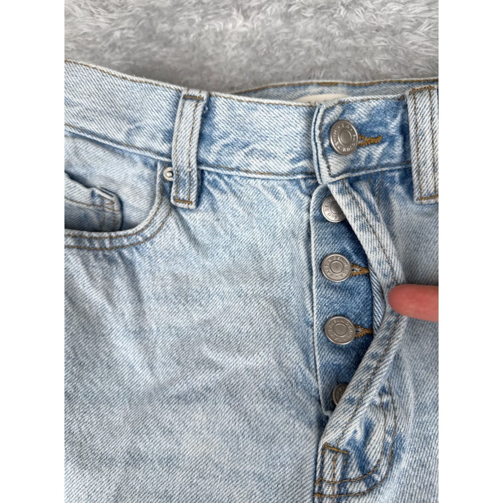 Pacsun Pacsun Women's Flared Jeans 24 Blue Light Denim High Rise Slit 90s Style Size 42" / US 20 - 5 Thumbnail