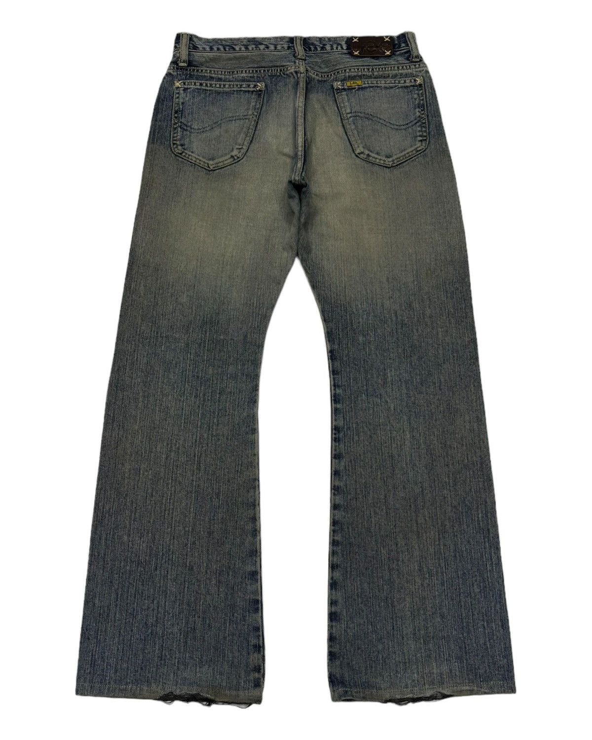 If Six Was Nine × Japanese Brand × Lee 🔥90s Lee Riders Flared Mud Wash Distress Denim Jeans Size US 32 / EU 48 - 6 Thumbnail