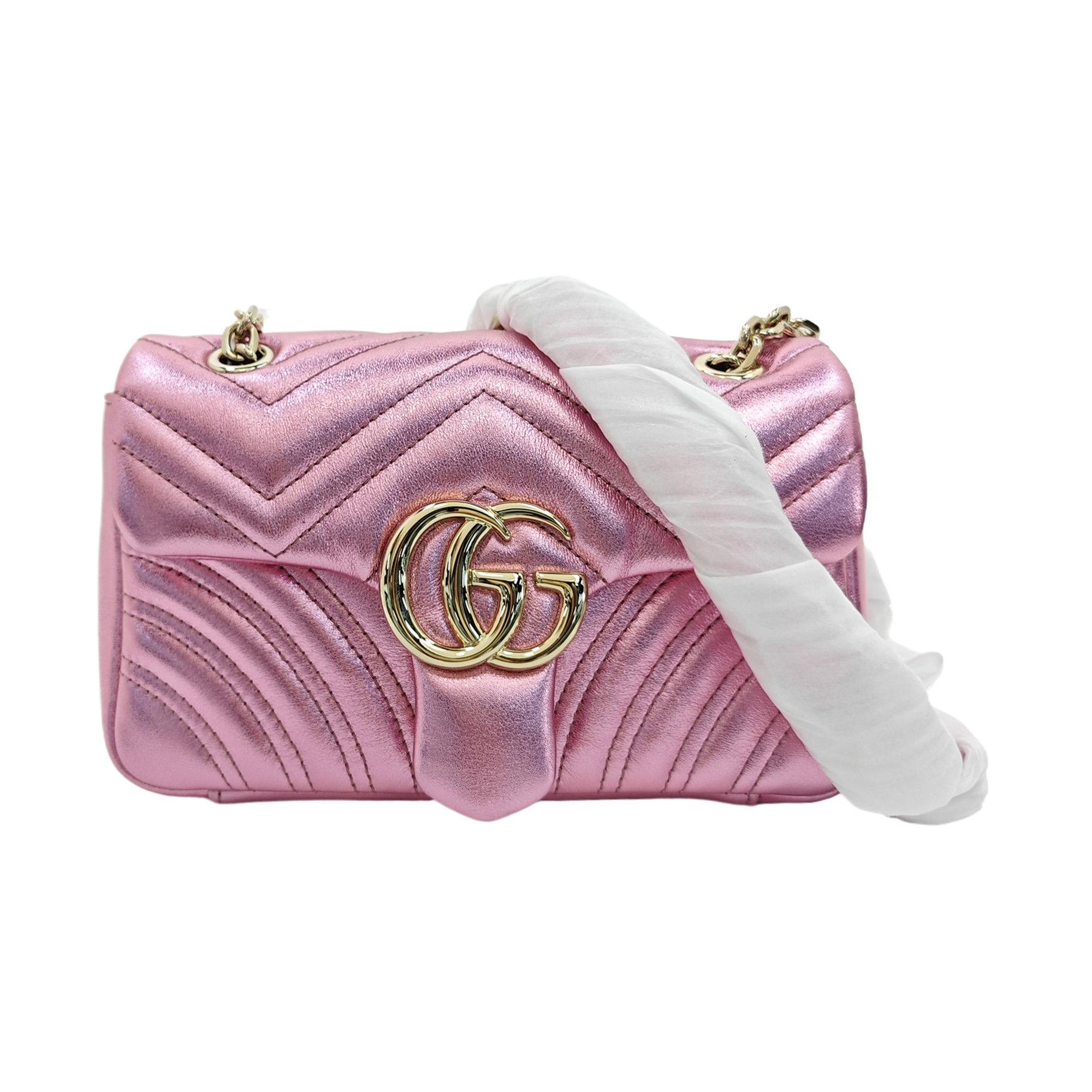 Gucci Gucci GG Marmont Pink Quilted Shoulder Bag Size ONE SIZE - 1 Thumbnail