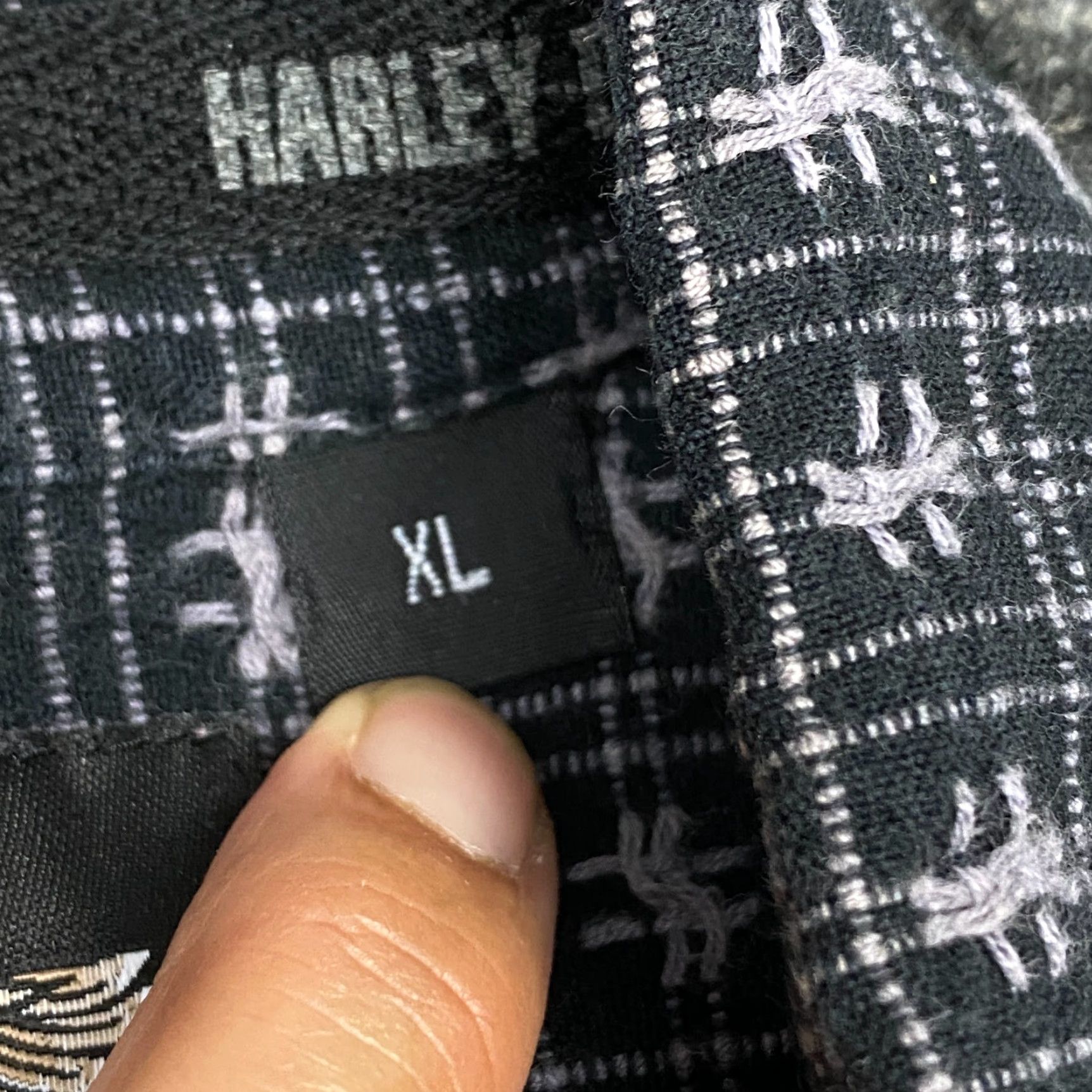 Harley Davidson VINTAGE Harley-Davidson Shirt Harley-Davidson Button-Up Short Sleeve Embroidered Houndstooth Black XL Men Size US XL / EU 56 / 4 - 5 Thumbnail