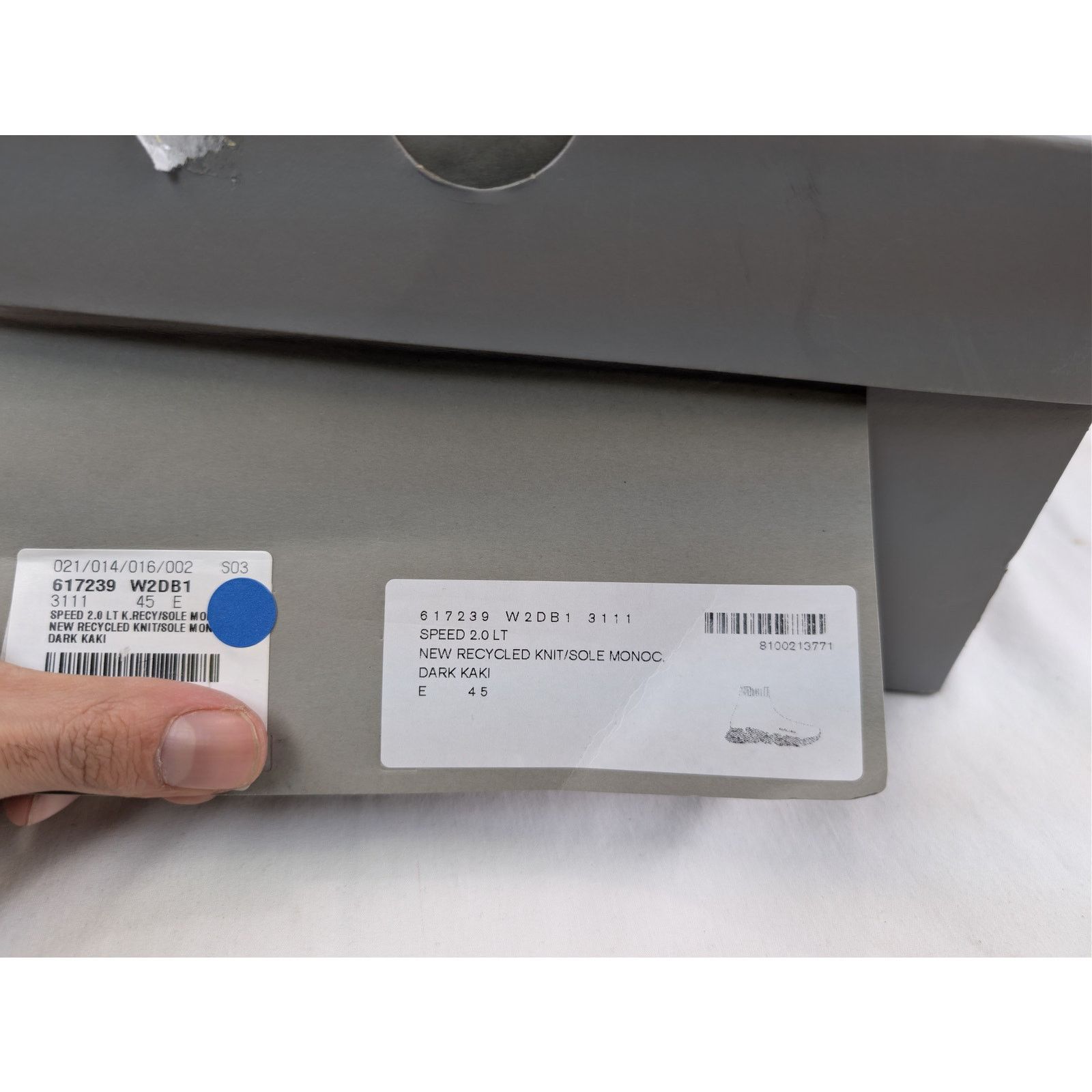 Balenciaga o1rshd1 Speed 2.0 LT New Recycled Knit Sneakers in Dark kaki Size US 12 / EU 45 - 20 Thumbnail