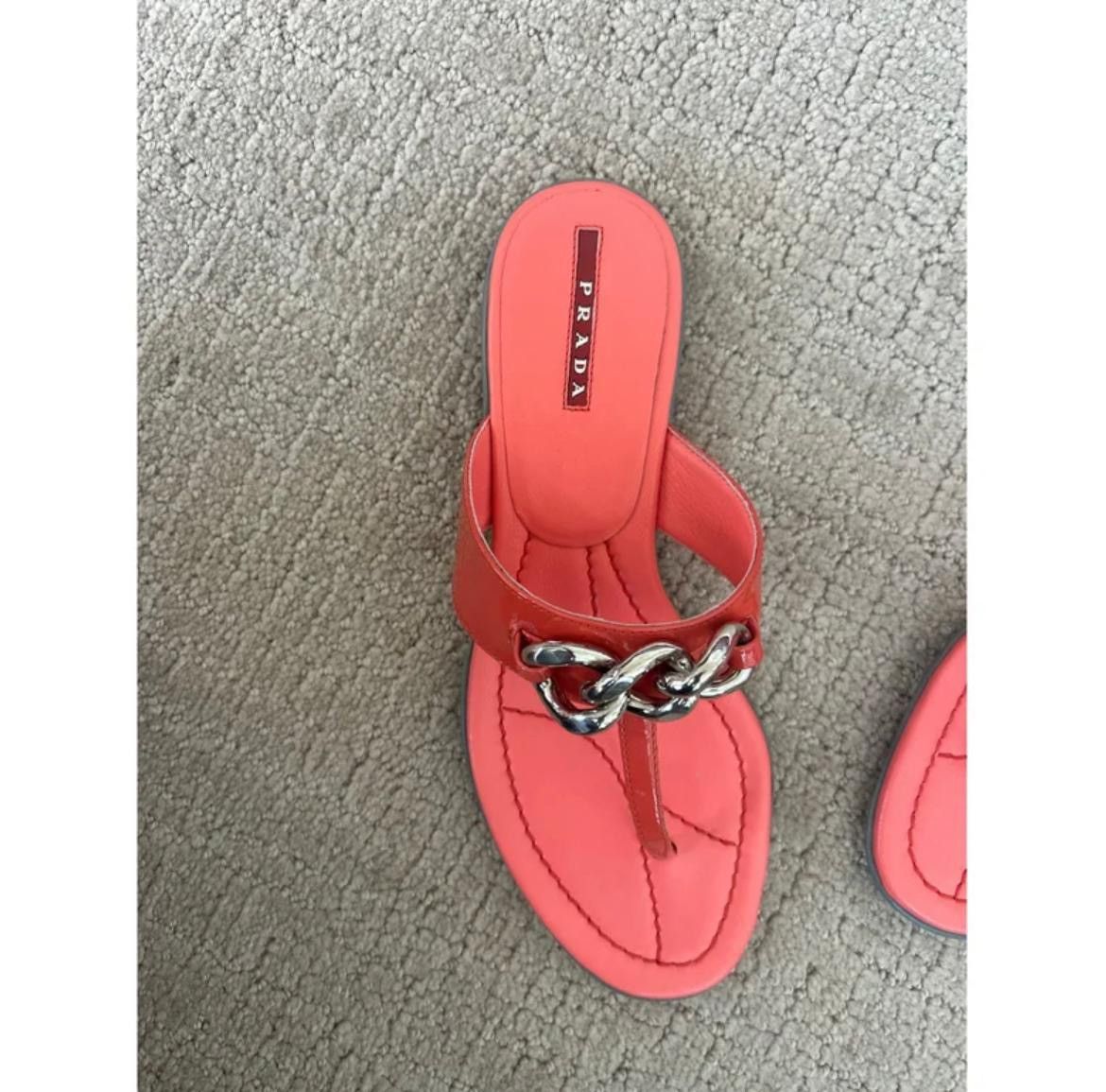 Prada Prada Chainlink Patent Sandals Size 37 Authentic Size US 6 / IT 36 - 8 Thumbnail