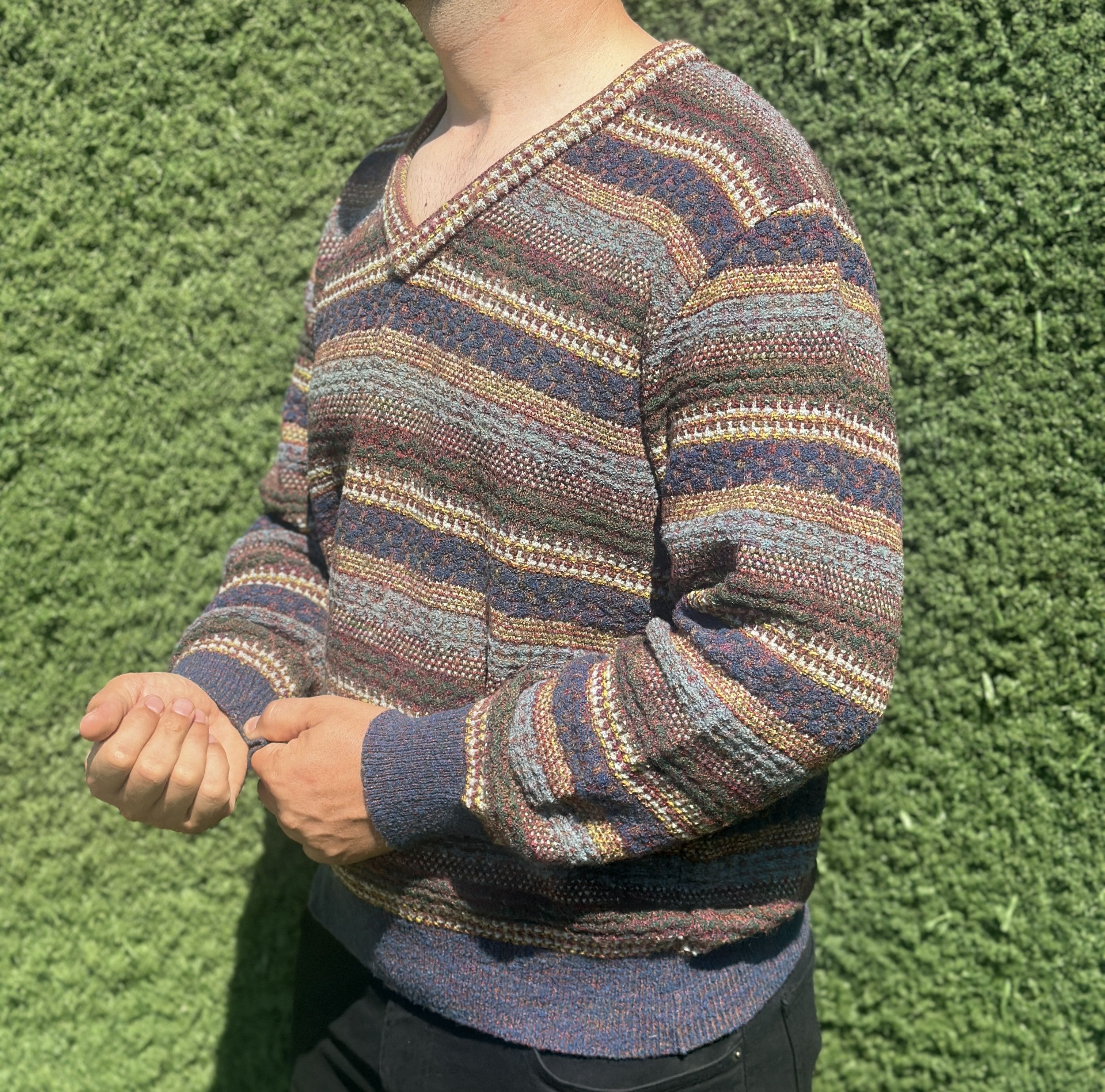 Missoni Missoni Sport 3D Knit Striped Pullover Cosby Sweater Size L Size US L / EU 52-54 / 3 - 1 Thumbnail