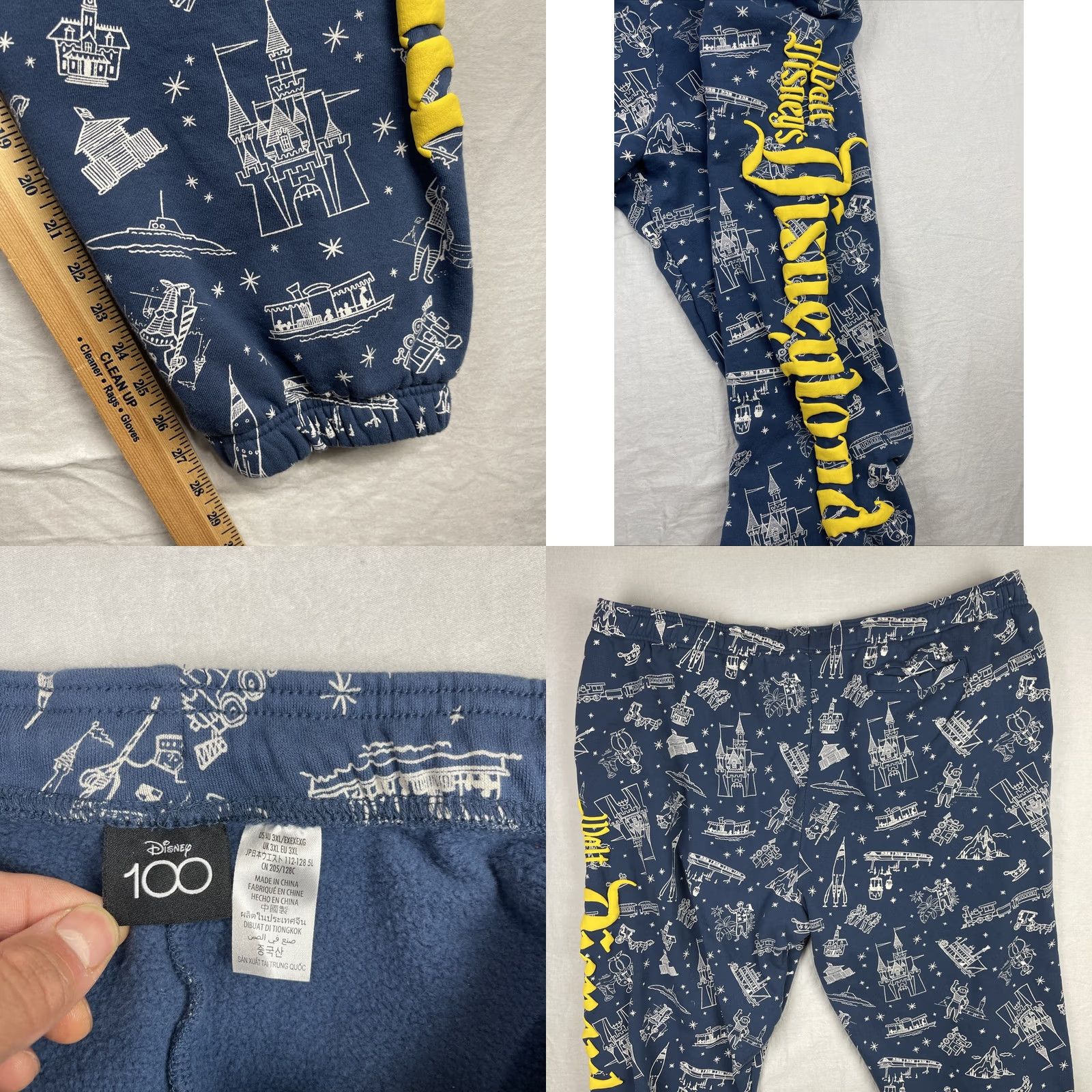 Disney Disney Sweatpants Mens 3XL Blue Mickey Mouse Tapered Pants Disneyland Resort Sweatpants Size US 39 - 8 Thumbnail