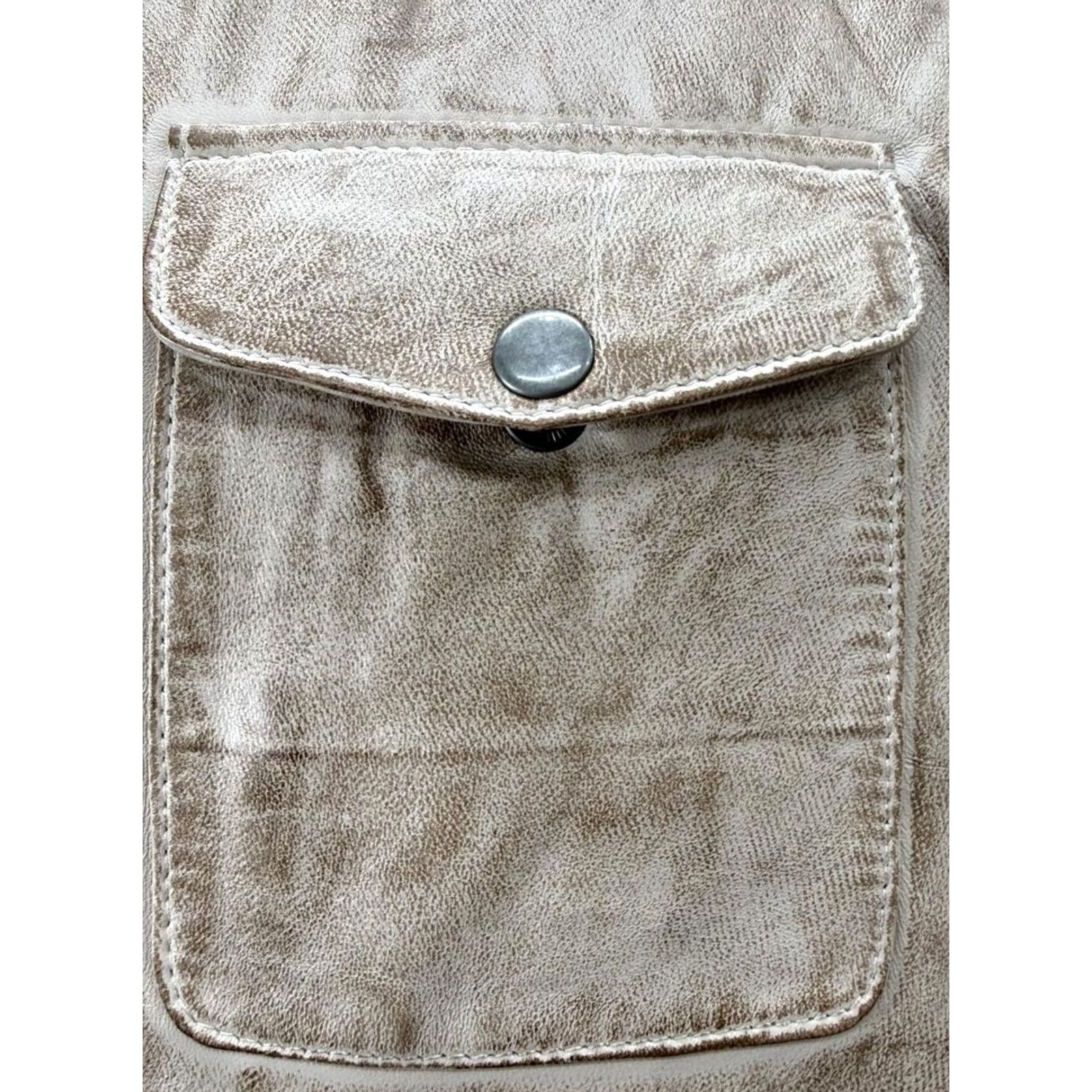 Vintage VINTAGE Men's Italian Sheepskin Genuine Leather Jacket Premium Soft Beige Coat Size L Size US L / EU 52-54 / 3 - 7 Thumbnail