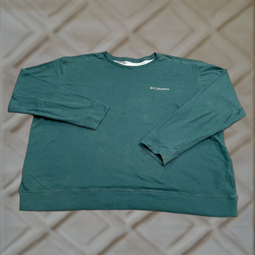 Vintage Columbia Womens Sweatshirt Pullover Crew Neck Green Active Fit 2XL Casual Cotton All Seasons Lightweight Breathable Logo Raglan Sleeve Size XXL / US 16-18 / IT 52-54 - 1 Thumbnail