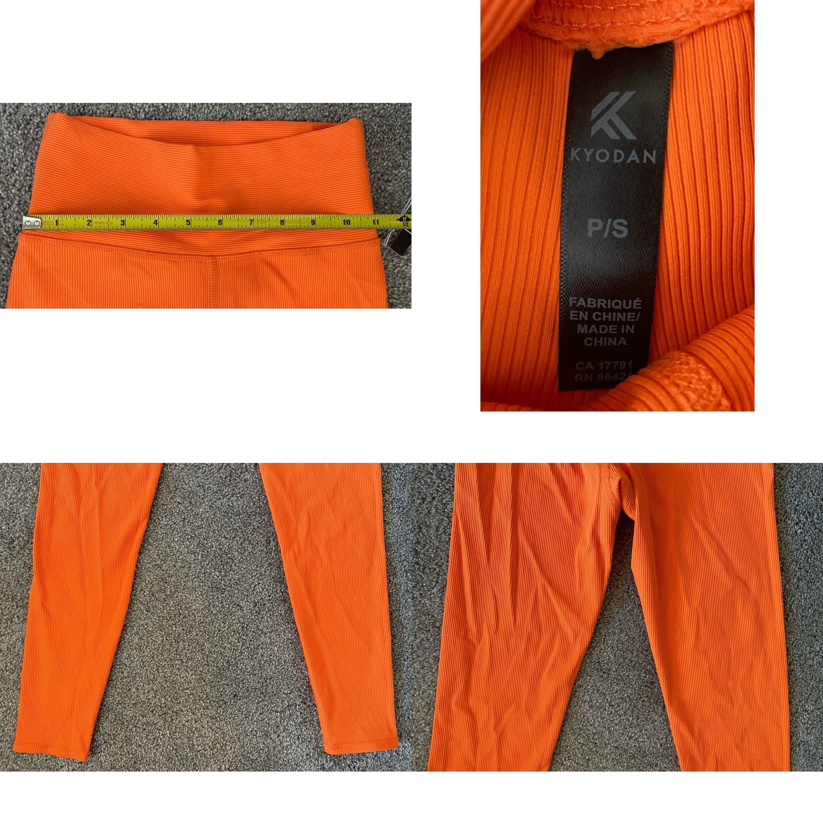 Kyodan VINTAGE NWT New Kyodan High Waist Women’s Leggings Petite Size P/S Orange MSRP 8 Size 28" / US 6 / IT 42 - 8 Thumbnail