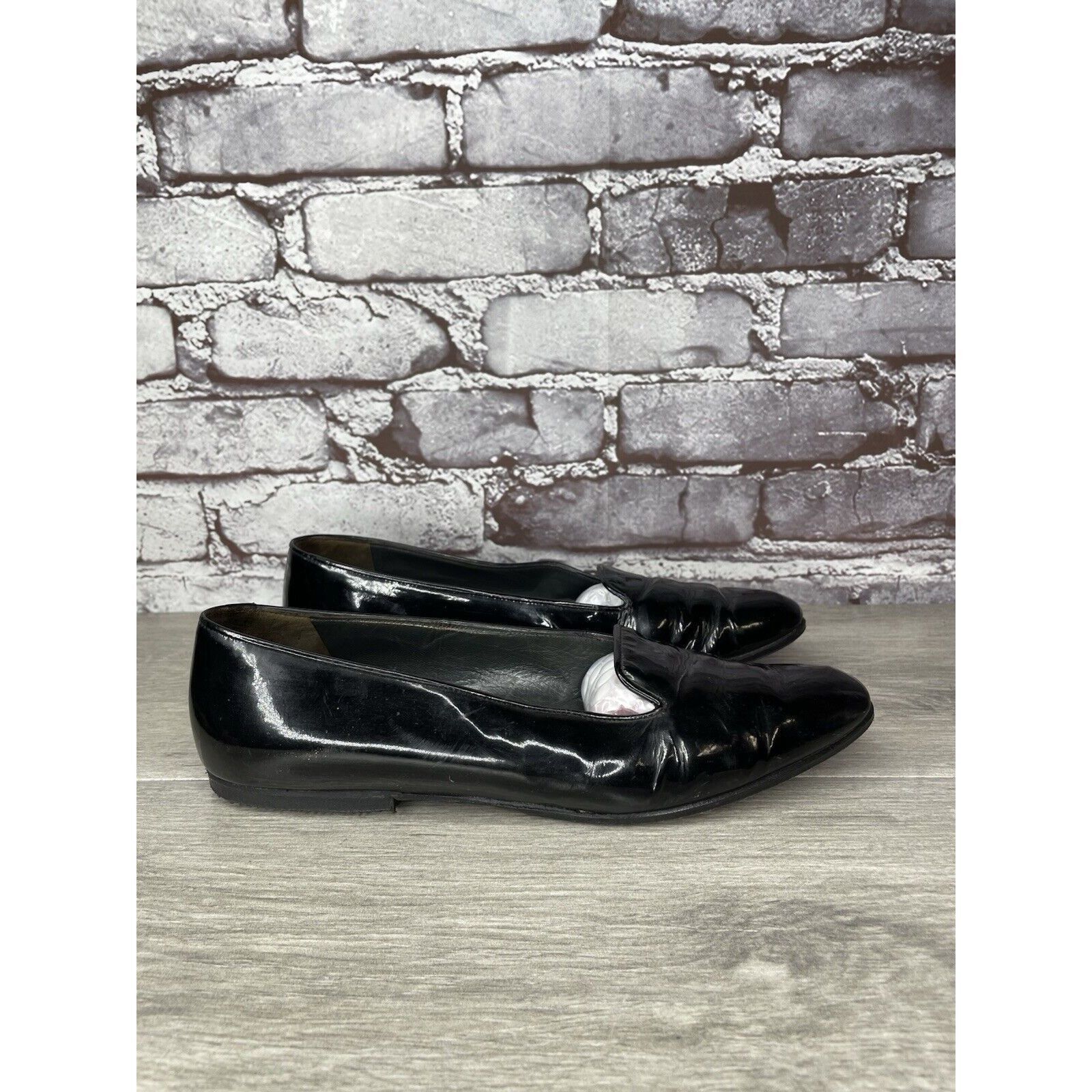 Other Maraolo Black Patent Leather Slip On Loafers Shoes Women Sz Size US 8 / IT 38 - 12 Thumbnail